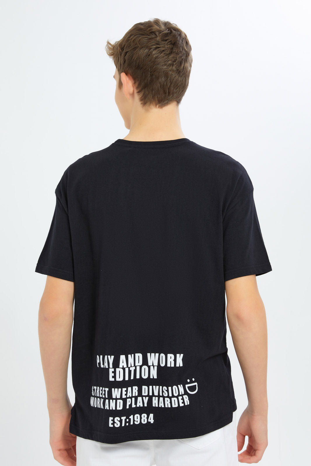Redtag-Boys-Black-Oversize-Mesh-Pocket-Tee-BSR-T-Shirts,-Category:T-Shirts,-Colour:Black,-Deals:New-In,-Filter:Senior-Boys-(8-to-14-Yrs),-H1:KWR,-H2:BSR,-H3:TSH,-H4:TSH,-New-In-BSR-APL,-Non-Sale,-S23B,-Season:S23B,-Section:Boys-(0-to-14Yrs)-Senior-Boys-9 to 14 Years