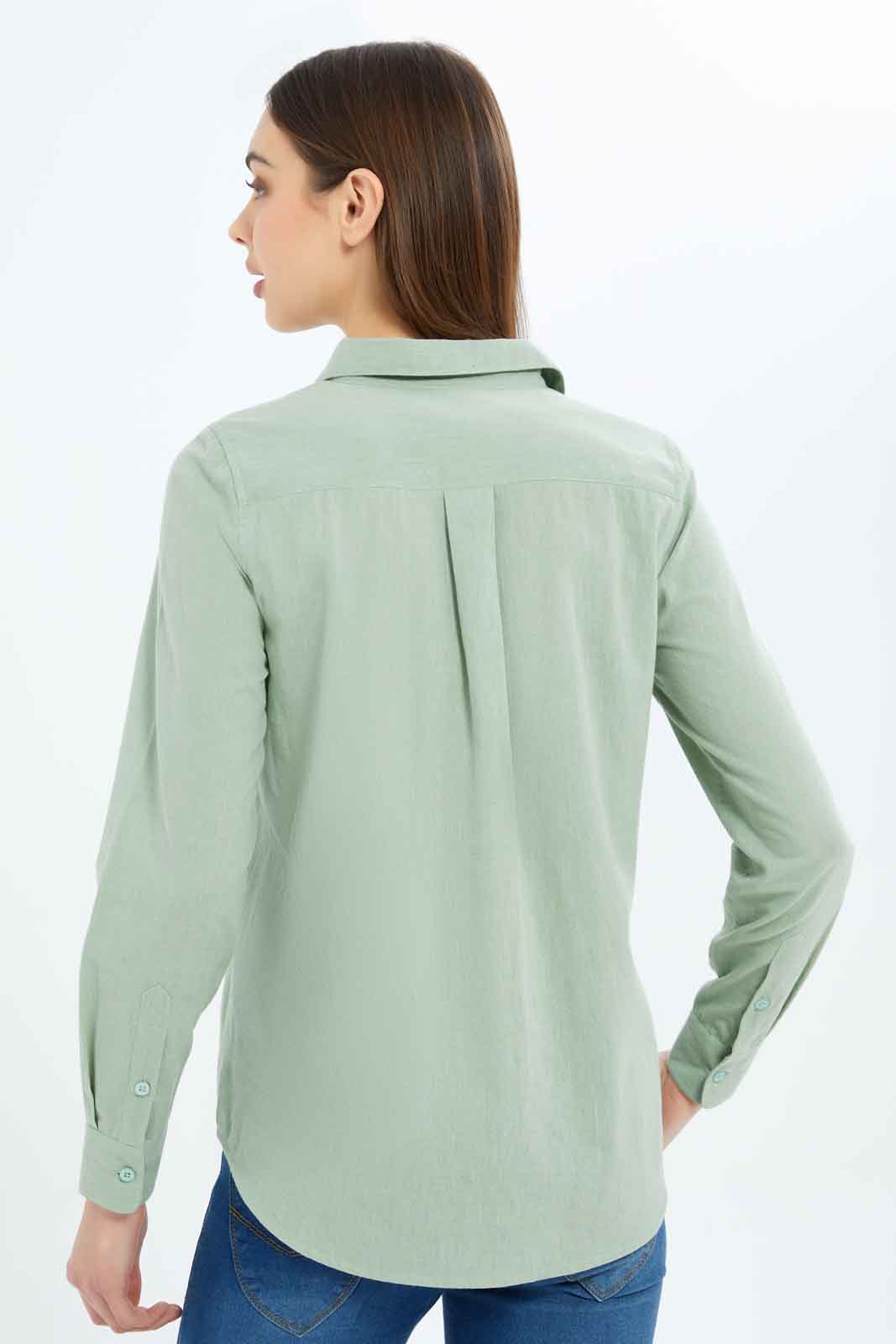 Redtag-Women-Linen-Shirt-Solid-Category:Blouses,-Colour:Beige,-Deals:New-In,-Filter:Women's-Clothing,-KSH,-New-In-Women-APL,-Non-Sale,-S23B,-Section:Women,-Women-Blouses-Women's-