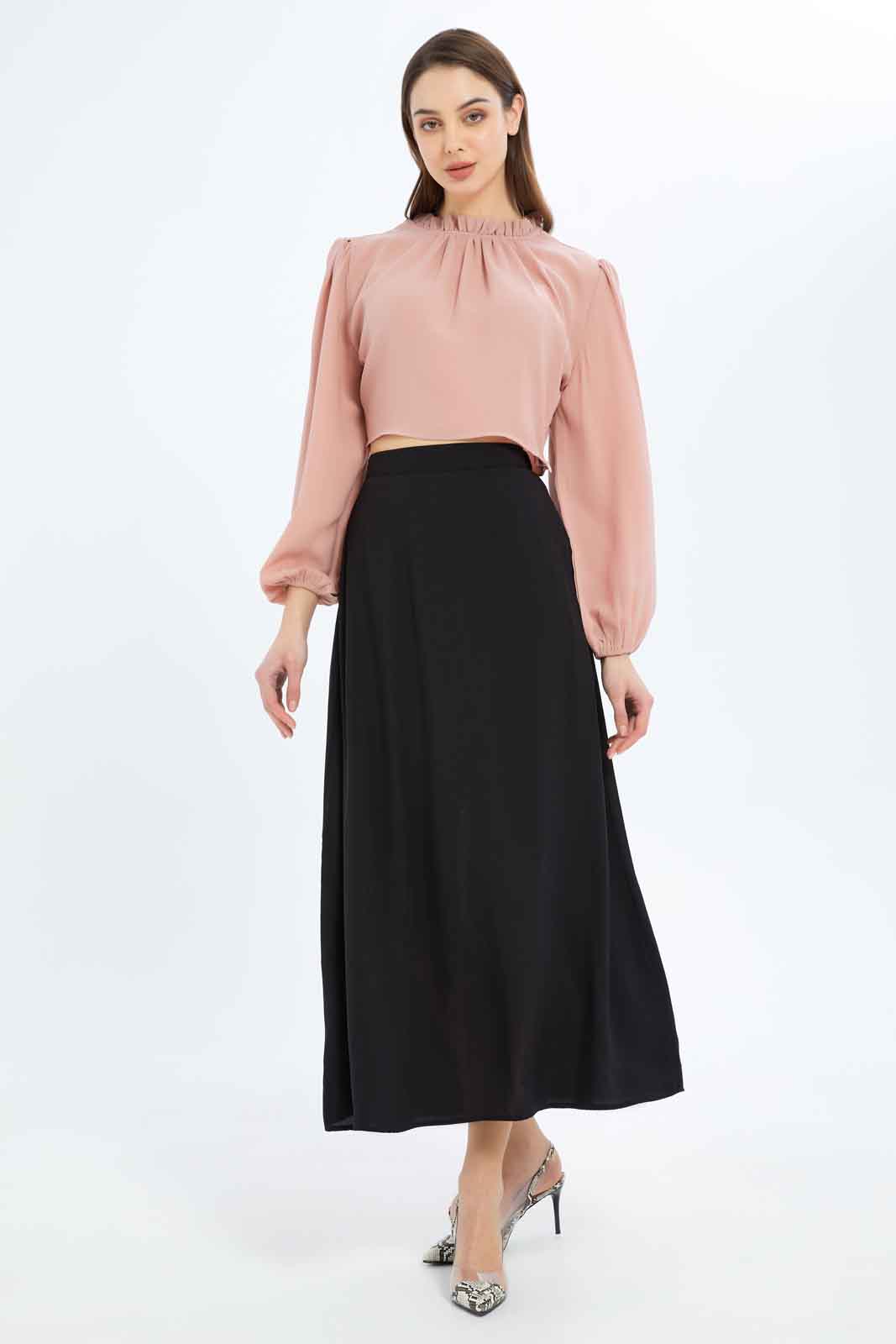 Redtag-Women-High-Neck-Blouse-Category:Blouses,-Colour:Apricot,-Deals:New-In,-Filter:Women's-Clothing,-New-In-Women-APL,-Non-Sale,-S23B,-Section:Women,-Women-Blouses-Women's-