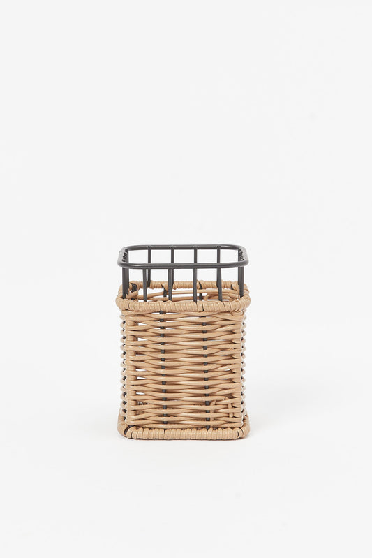 Redtag-Brown-Square-Utensil-Holder-Category:2-Tier-Stand,-Colour:Brown,-Deals:New-In,-Filter:Home-Dining,-HMW-DIN-Kitchen-Accessories,-New-In-HMW-DIN,-Non-Sale,-S23B,-Section:Homewares-Home-Dining-