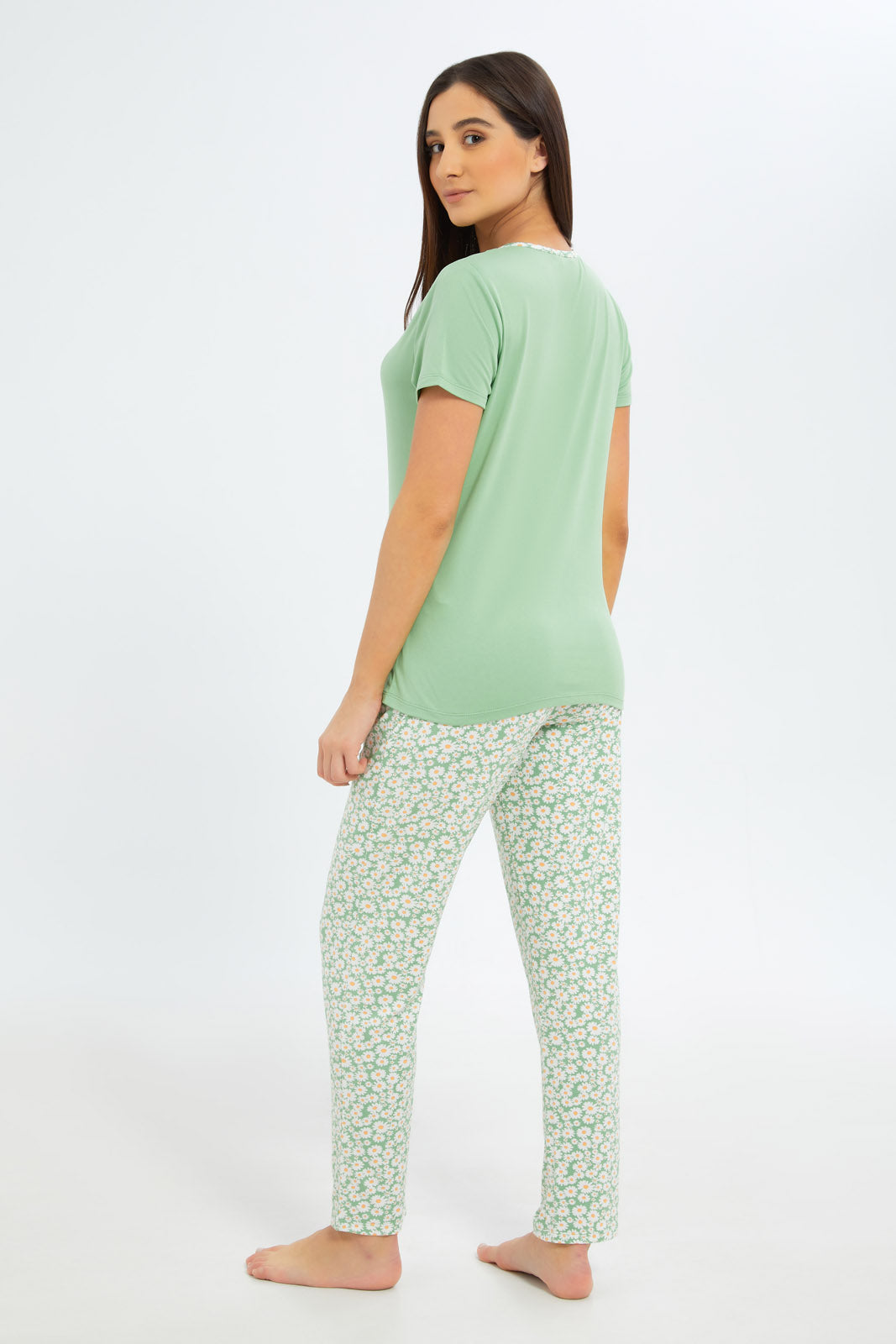 Redtag-Women-Assorted-Short-Sleeves-Pajama-Set-Bottom-Aop-Category:Pyjama-Sets,-Colour:Assorted,-Deals:New-In,-Filter:Women's-Clothing,-New-In-Women-APL,-Non-Sale,-S23B,-Section:Women,-TBL,-Women-Pyjama-Sets--