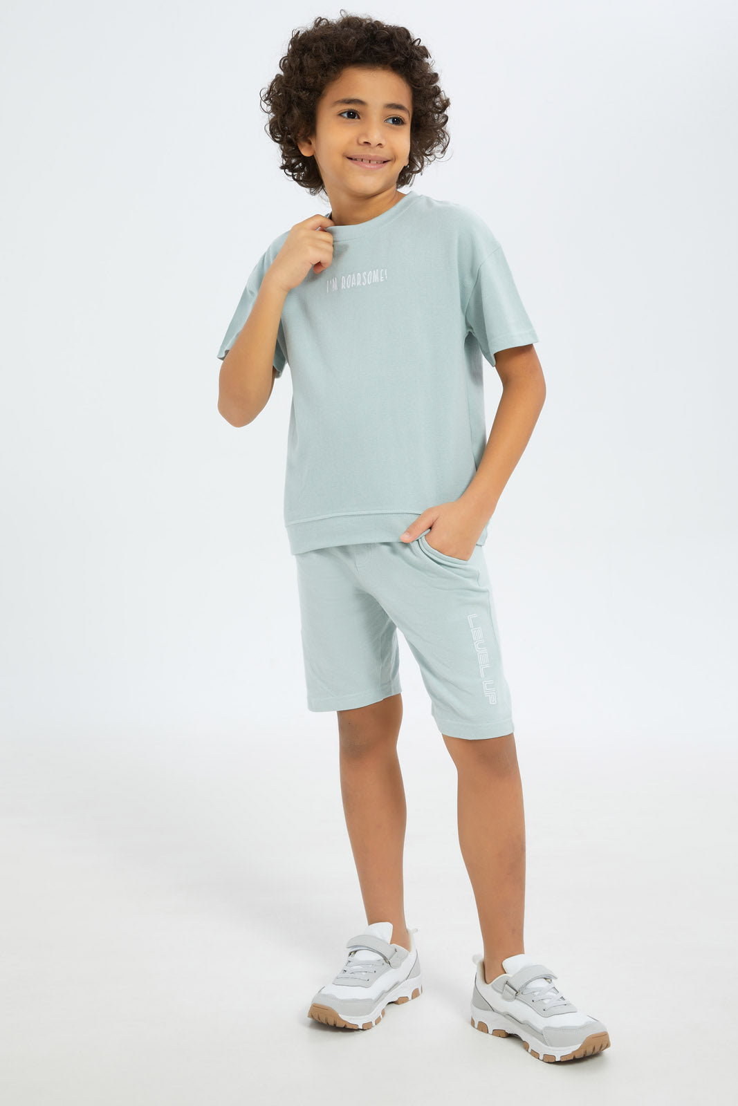 Redtag-Boys-Mint-Embroidered-Short-Sleeve-Oversize-Pique-T-Shirt-BOY-T-Shirts,-Category:T-Shirts,-Colour:Mint,-Deals:New-In,-Filter:Boys-(2-to-8-Yrs),-New-In-BOY-APL,-Non-Sale,-S23C,-Section:Boys-(0-to-14Yrs),-TBL-Boys-2 to 8 Years