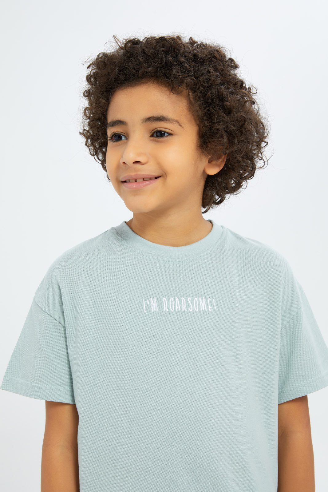 Redtag-Boys-Mint-Embroidered-Short-Sleeve-Oversize-Pique-T-Shirt-BOY-T-Shirts,-Category:T-Shirts,-Colour:Mint,-Deals:New-In,-Filter:Boys-(2-to-8-Yrs),-New-In-BOY-APL,-Non-Sale,-S23C,-Section:Boys-(0-to-14Yrs),-TBL-Boys-2 to 8 Years