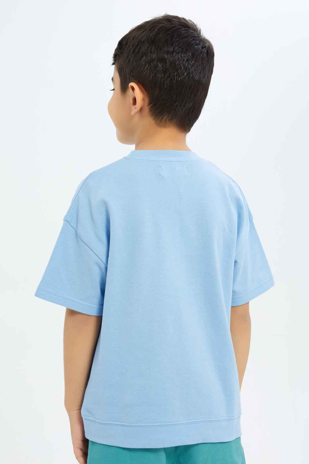 Redtag-Boys-Blue-Embroidered-Short-Sleeve-Oversize-Pique-T-Shirt-BOY-T-Shirts,-Category:T-Shirts,-Colour:Blue,-Deals:New-In,-Filter:Boys-(2-to-8-Yrs),-New-In-BOY-APL,-Non-Sale,-S23C,-Section:Boys-(0-to-14Yrs),-TBL-Boys-2 to 8 Years