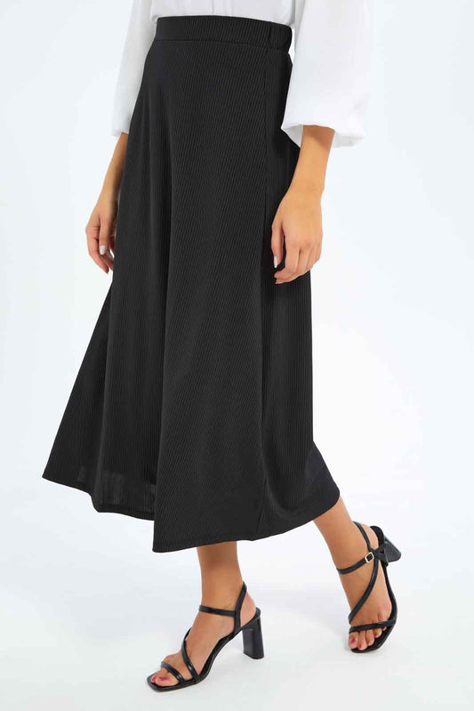 Redtag-Women-Maxi-Rib-Skirt-Category:Skirts,-Colour:Black,-Deals:New-In,-Filter:Women's-Clothing,-New-In-Women-APL,-Non-Sale,-S23B,-Section:Women,-Women-Skirts-Women's-