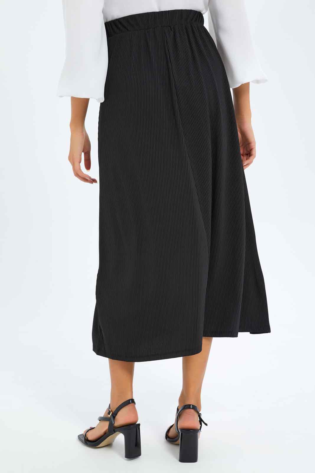 Redtag-Women-Maxi-Rib-Skirt-Category:Skirts,-Colour:Black,-Deals:New-In,-Filter:Women's-Clothing,-New-In-Women-APL,-Non-Sale,-S23B,-Section:Women,-Women-Skirts-Women's-