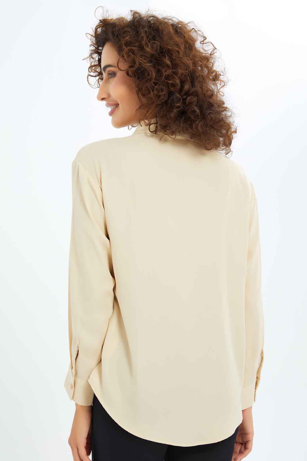 Redtag-Women-Beige-Basic-Satin-Shirt-Solid-Category:Blouses,-Colour:Beige,-Deals:New-In,-Filter:Women's-Clothing,-KSH,-New-In-Women-APL,-Non-Sale,-S23B,-Section:Women,-Women-Blouses-Women's-