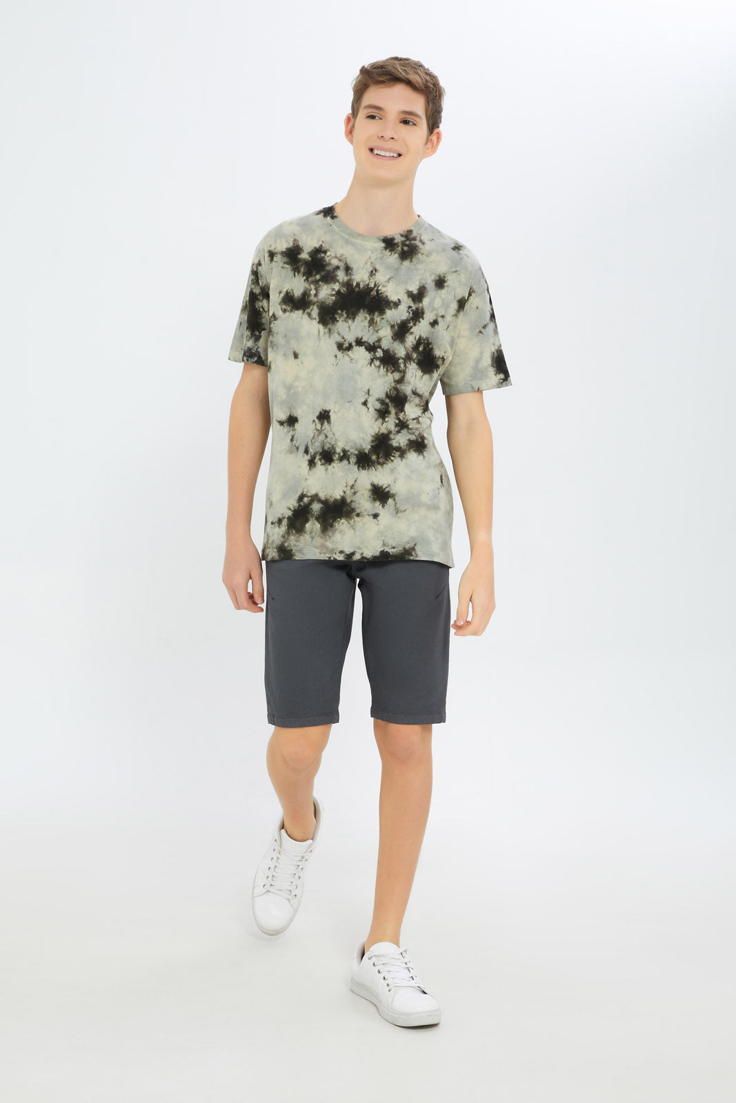 Redtag-Boys-Olive-Tye-Dye-Oversize-Tee-BSR-T-Shirts,-Category:T-Shirts,-Colour:Green,-Deals:New-In,-Filter:Senior-Boys-(8-to-14-Yrs),-H1:KWR,-H2:BSR,-H3:TSH,-H4:TSH,-New-In-BSR-APL,-Non-Sale,-S23C,-Season:S23C,-Section:Boys-(0-to-14Yrs)-Senior-Boys-9 to 14 Years