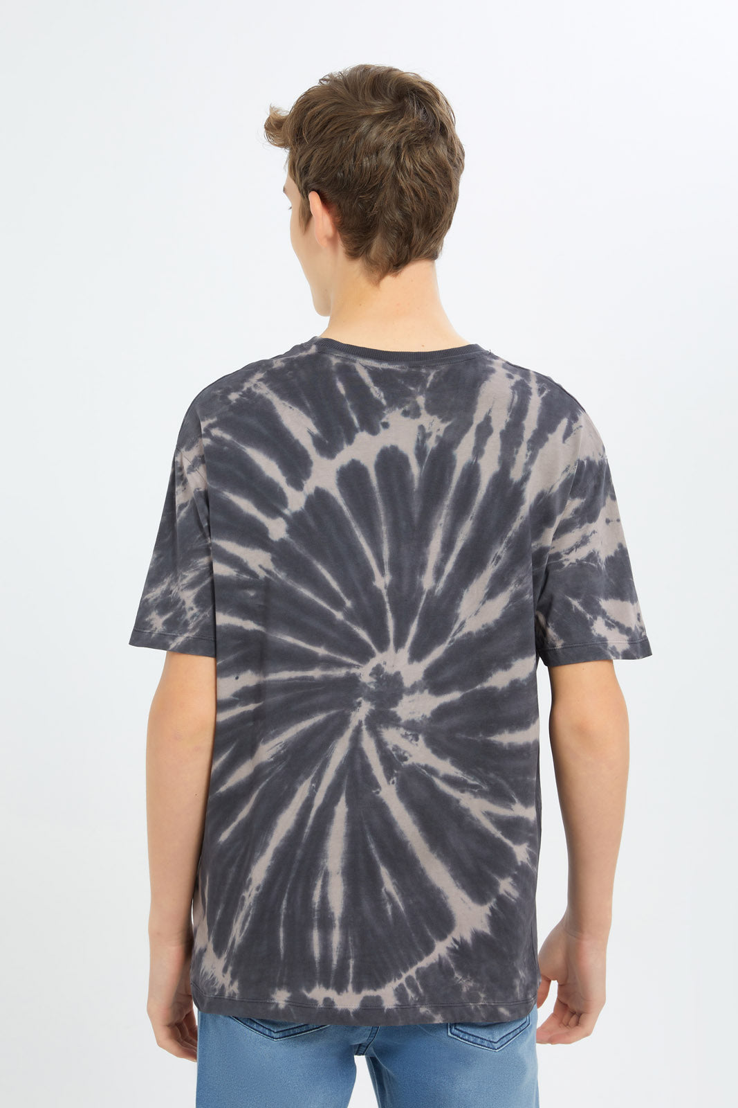Redtag-Boys-Black-Tye-Day-Oversize-Tee-BSR-T-Shirts,-Category:T-Shirts,-Colour:Black,-Deals:New-In,-Filter:Senior-Boys-(8-to-14-Yrs),-H1:KWR,-H2:BSR,-H3:TSH,-H4:TSH,-New-In-BSR-APL,-Non-Sale,-S23C,-Season:S23D,-Section:Boys-(0-to-14Yrs)-Senior-Boys-9 to 14 Years