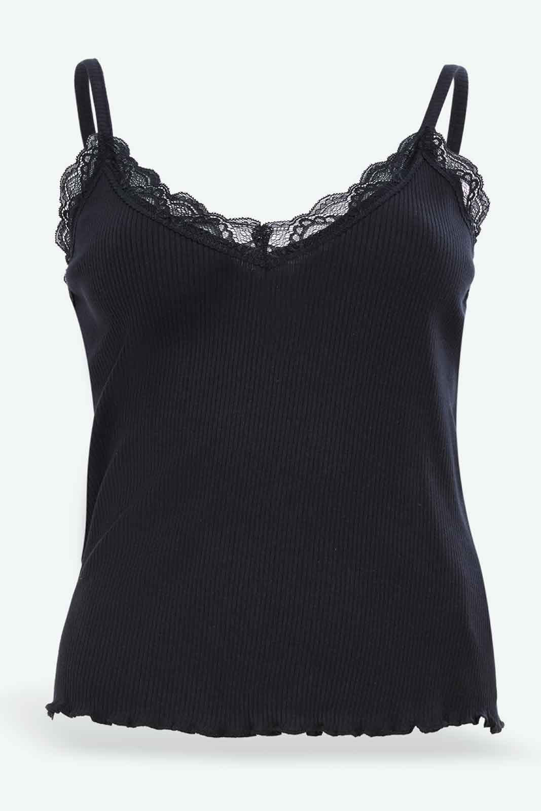 Redtag-Women-Black-Strappy-Lace-Vest-Category:Vests,-Colour:Black,-Deals:New-In,-Filter:Women's-Clothing,-KSH,-New-In-Women-APL,-Non-Sale,-S23A,-Section:Women,-Women-Vests-Women's-
