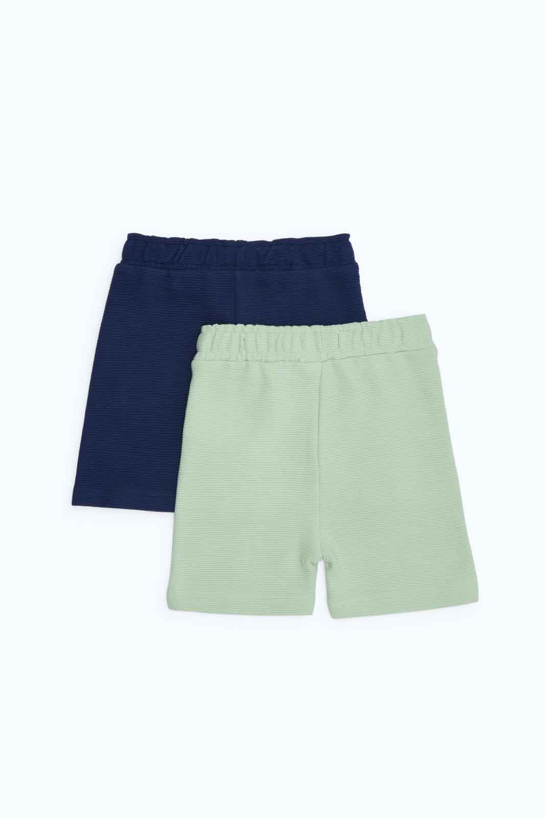 Redtag-Boys-Navy-And-Green-2-Pack-Ottoman-Short-Category:Shorts,-Colour:Navy,-Deals:New-In,-Filter:Infant-Boys-(3-to-24-Mths),-INB-Shorts,-New-In-INB-APL,-Non-Sale,-S23B,-Section:Boys-(0-to-14Yrs)-Infant-Boys-3 to 24 Months