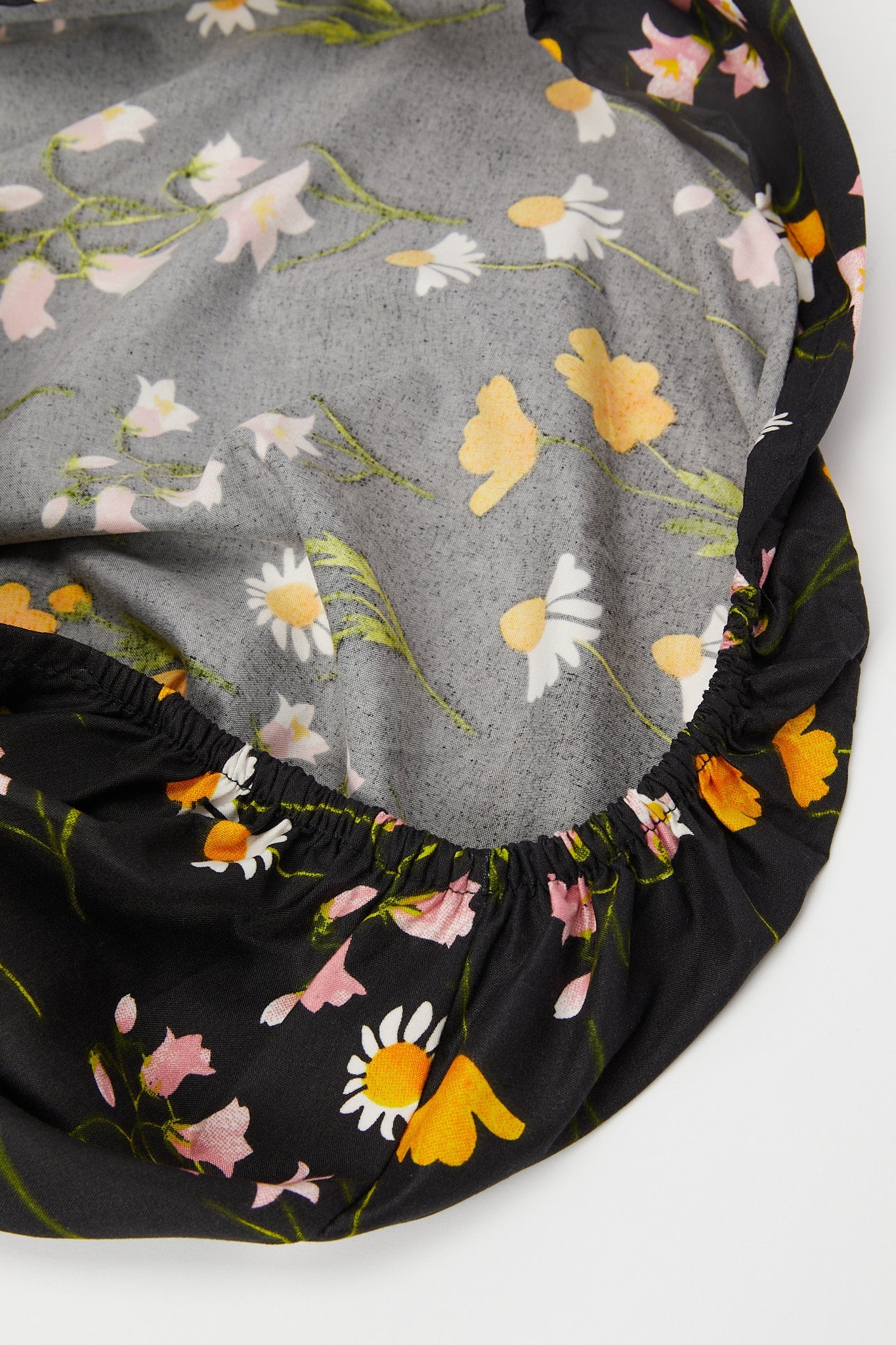 Redtag-Black-Floral-Print-Fitted-Sheet-(Double-Size)-365,-Category:Fitted-Sheets,-Colour:Black,-Deals:New-In,-Filter:Home-Bedroom,-H1:HMW,-H2:BED,-H3:BLN,-H4:FTT,-HMW-BED-Fitted-Sheets,-New-In-HMW-BED,-Non-Sale,-Season:365,-Section:Homewares,-Style:ENTRY-Home-Bedroom-