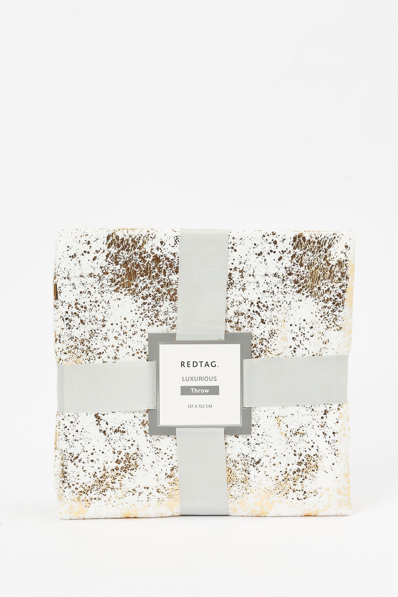 Redtag-Ivory/Gold-Foil-Print-Throw-Category:Throws,-Colour:Ivory,-Deals:New-In,-Filter:Home-Bedroom,-HMW-BED-Throws,-New-In-HMW-BED,-Non-Sale,-S23B,-Section:Homewares-Home-Bedroom-