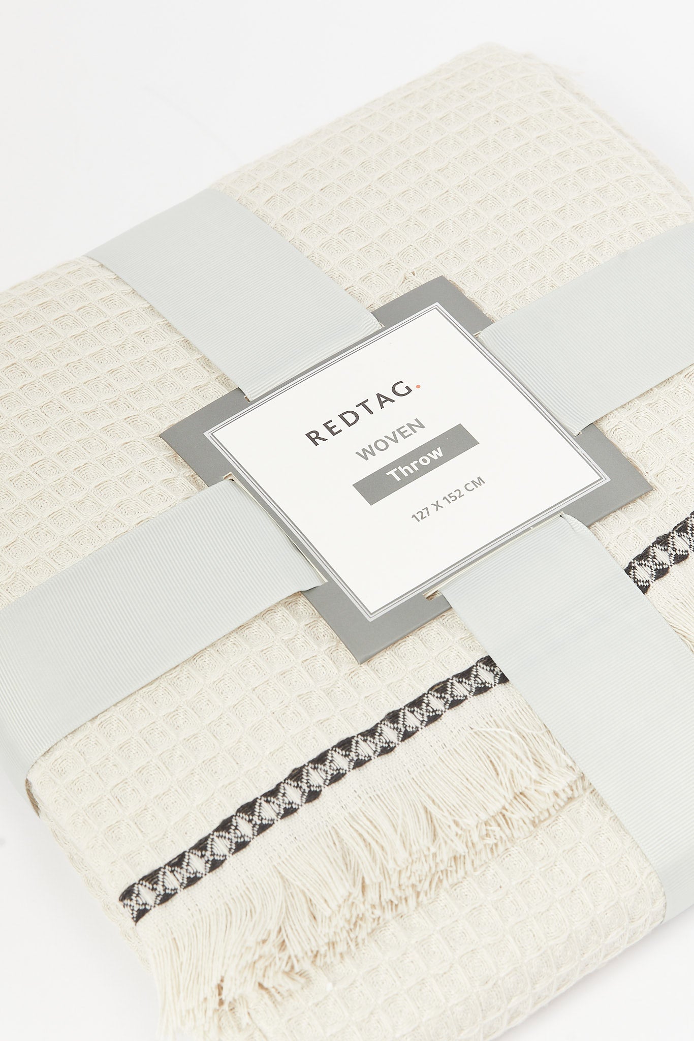 Redtag-Beige-Waffle-Throw-With-Fringe-Category:Throws,-Colour:Beige,-Deals:New-In,-Filter:Home-Bedroom,-H1:HMW,-H2:BED,-H3:BEC,-H4:THR,-HMW-BED-Throws,-New-In-HMW-BED,-Non-Sale,-S23B,-Season:S23B,-Section:Homewares-Home-Bedroom-
