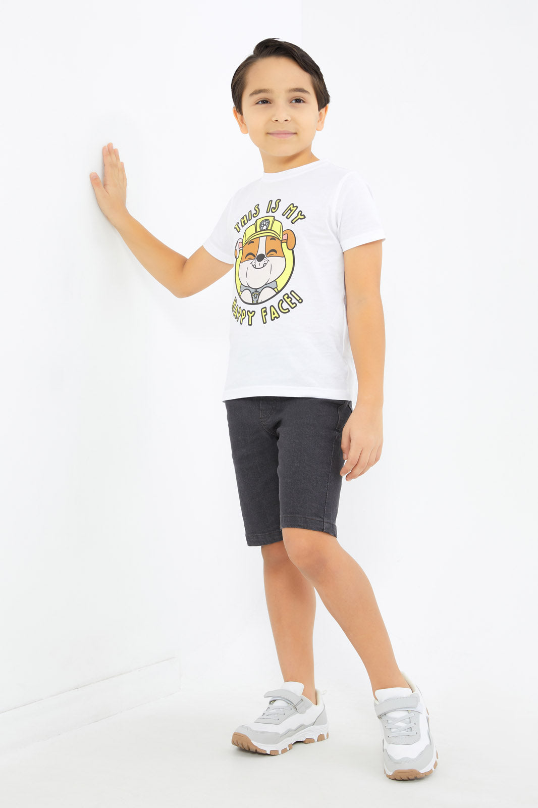 Redtag-Boys-Grey-Balloon-Fit-Denim-Shorts-BOY-Shorts,-Category:Shorts,-Colour:Grey,-Deals:New-In,-Filter:Boys-(2-to-8-Yrs),-H1:KWR,-H2:BOY,-H3:DNB,-H4:SRT,-New-In-BOY-APL,-Non-Sale,-S23C,-Season:S23C,-Section:Boys-(0-to-14Yrs)-Boys-2 to 8 Years