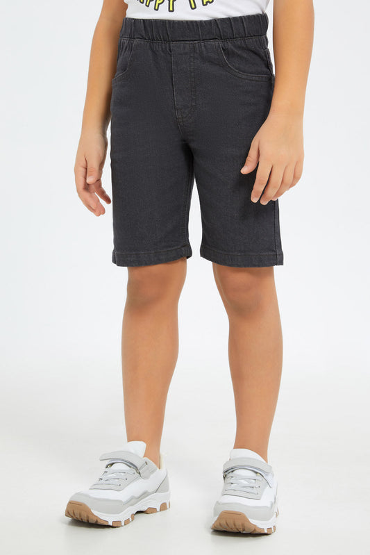 Redtag-Boys-Grey-Balloon-Fit-Denim-Shorts-BOY-Shorts,-Category:Shorts,-Colour:Grey,-Deals:New-In,-Filter:Boys-(2-to-8-Yrs),-H1:KWR,-H2:BOY,-H3:DNB,-H4:SRT,-New-In-BOY-APL,-Non-Sale,-S23C,-Season:S23C,-Section:Boys-(0-to-14Yrs)-Boys-2 to 8 Years