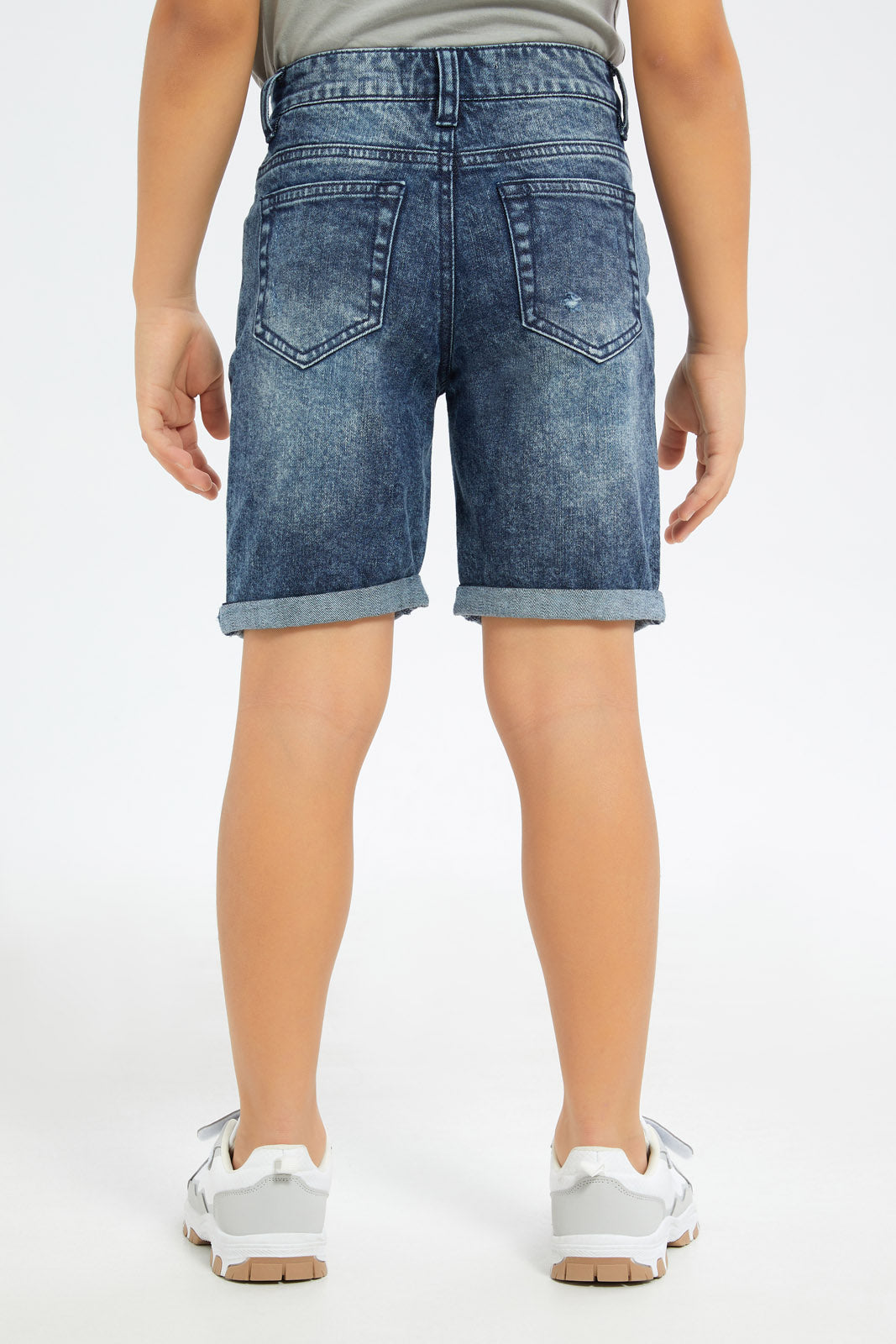 Redtag-Boys-Dark-Wash-Ripped-5-Pocket-Shorts-BOY-Shorts,-Category:Shorts,-Colour:Dark-Wash,-Deals:New-In,-Filter:Boys-(2-to-8-Yrs),-H1:KWR,-H2:BOY,-H3:DNB,-H4:SRT,-New-In-BOY-APL,-Non-Sale,-S23C,-Season:S23C,-Section:Boys-(0-to-14Yrs)-Boys-2 to 8 Years