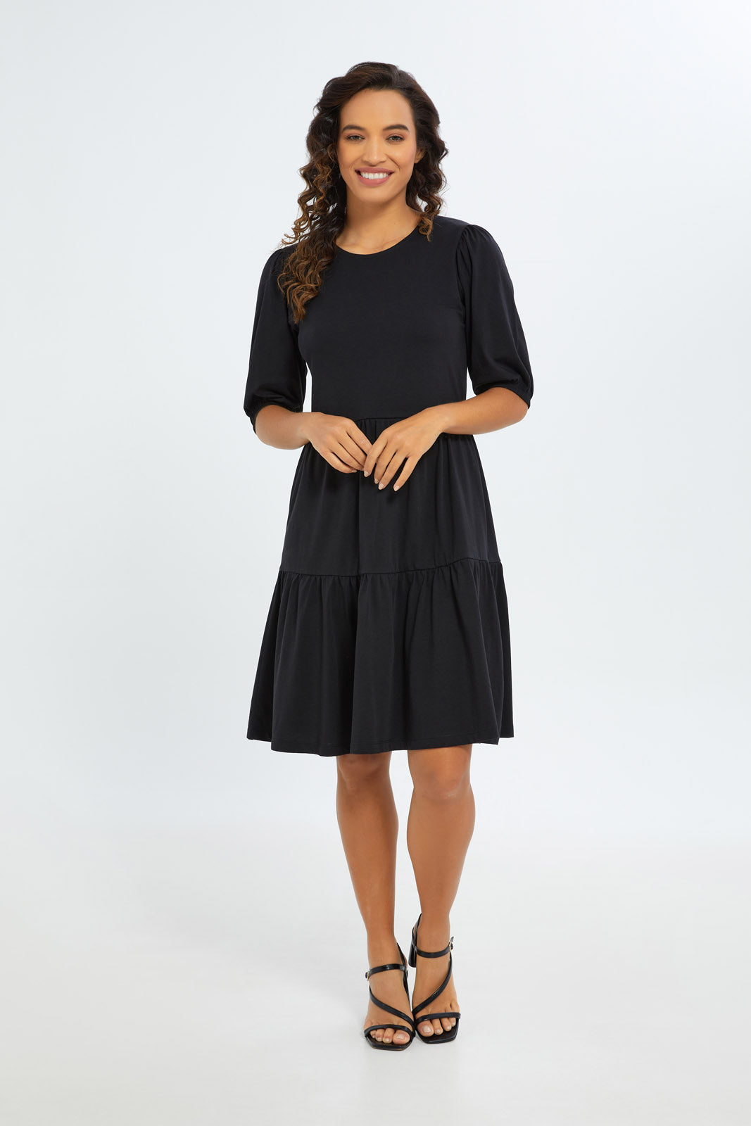 Redtag-Women-Black-Epp-Jersey-Tiered-Dress-Category:Dresses,-Colour:Black,-Deals:2-FOR-90,-Deals:New-In,-Filter:Women's-Clothing,-H1:LWR,-H2:LAD,-H3:DRS,-H4:CAD,-KSH,-New-In-Women-APL,-Non-Sale,-S23B,-Season:S23B,-Section:Women,-Women-Dresses-Women's-