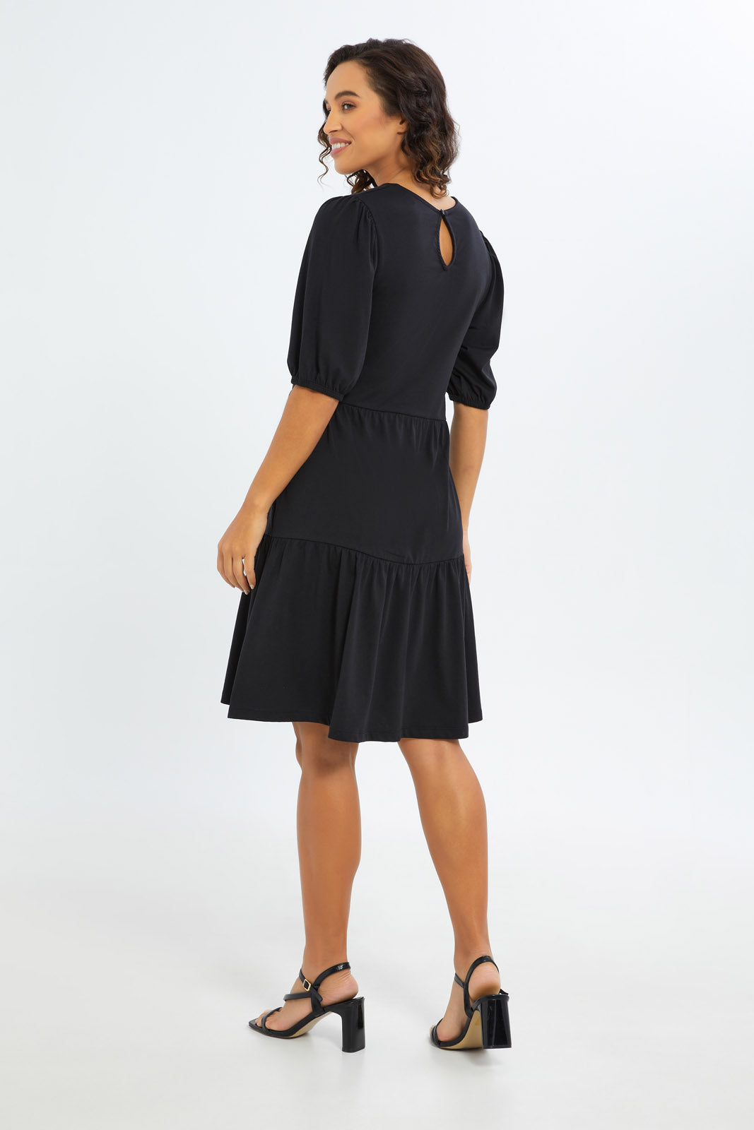 Redtag-Women-Black-Epp-Jersey-Tiered-Dress-Category:Dresses,-Colour:Black,-Deals:2-FOR-90,-Deals:New-In,-Filter:Women's-Clothing,-H1:LWR,-H2:LAD,-H3:DRS,-H4:CAD,-KSH,-New-In-Women-APL,-Non-Sale,-S23B,-Season:S23B,-Section:Women,-Women-Dresses-Women's-