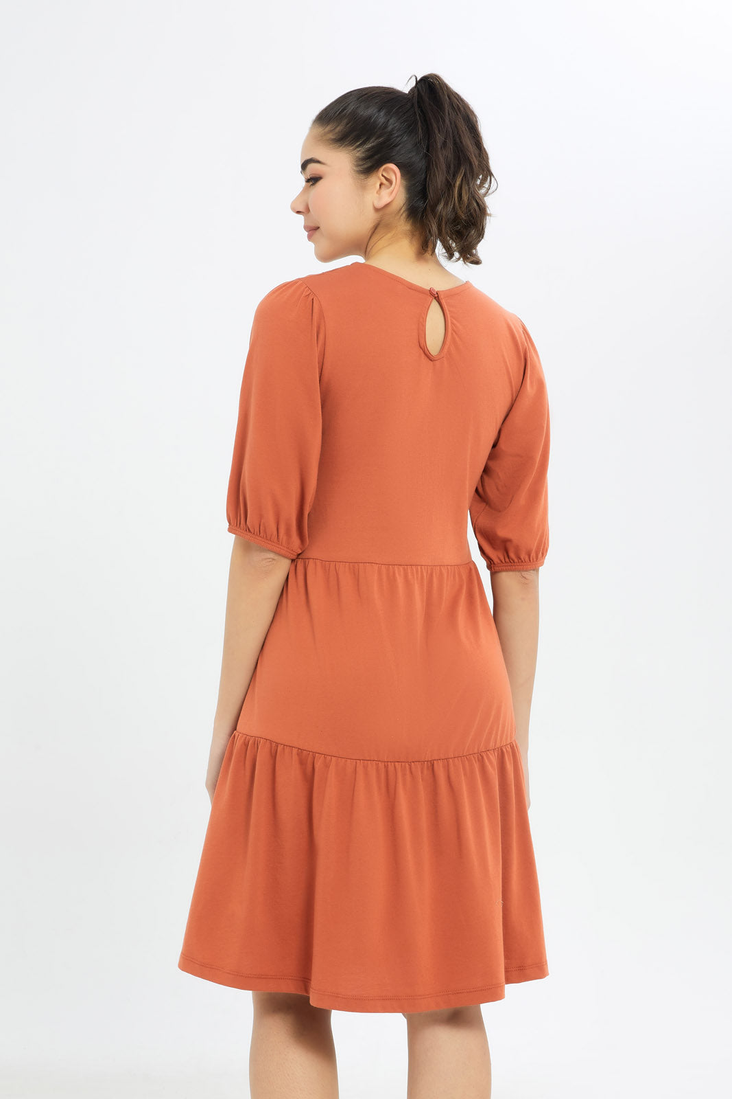 Redtag-Women-Brown-Epp-Jersey-Tiered-Dress-Category:Dresses,-Colour:Brown,-Deals:New-In,-Dress-Size:Maxi-Dress,-Filter:Women's-Clothing,-H1:LWR,-H2:LAD,-H3:DRS,-H4:CAD,-KSH,-New-In-Women-APL,-Non-Sale,-Promo:PPE,-S23B,-Season:S23B,-Section:Women,-Women-Dresses-Women's-