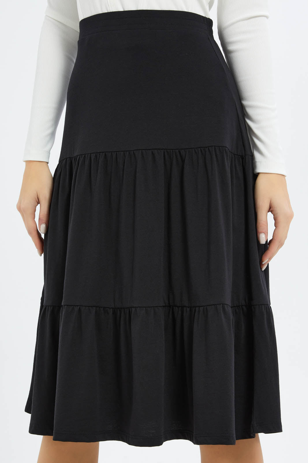 Redtag-Women-Black-Epp-Skirt-Category:Skirts,-Colour:Black,-Deals:New-In,-Filter:Women's-Clothing,-KSH,-New-In-Women-APL,-Non-Sale,-S23B,-Section:Women,-Women-Skirts-Women's-