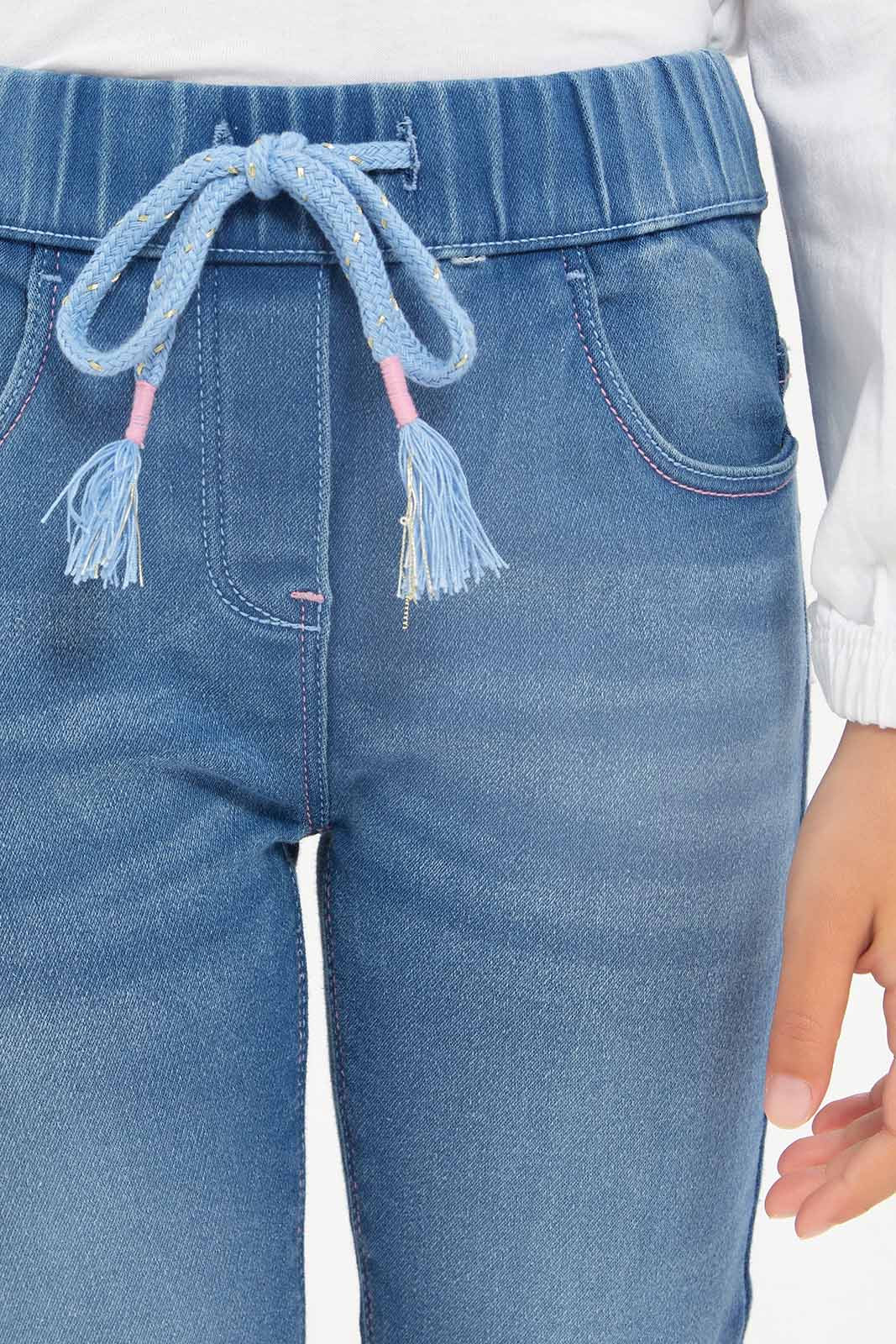 Redtag-Girls-Light-Wash-Jogger-Jeans-Category:Jeggings,-Colour:Light-Wash,-Deals:New-In,-Filter:Girls-(2-to-8-Yrs),-FIT-WALL-(FTW),-GIR-Jeggings,-New-In-GIR-APL,-Non-Sale,-S23B,-Section:Girls-(0-to-14Yrs)-Girls-2 to 8 Years