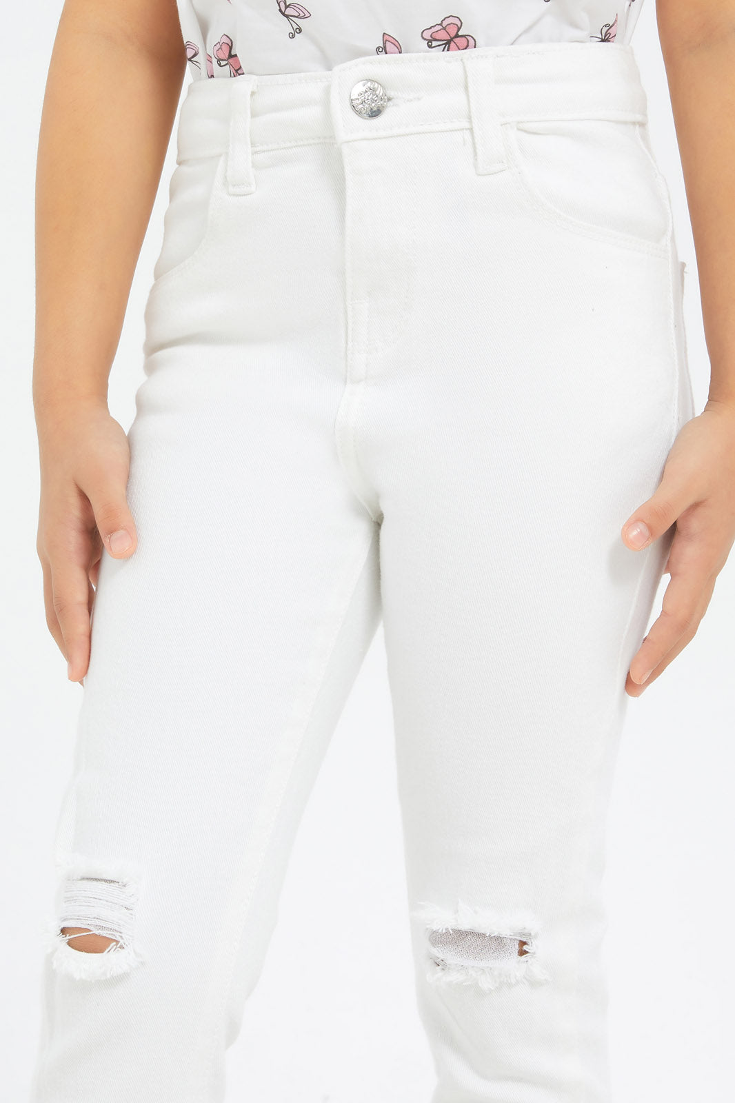 Redtag-Girls-White-Skinny-Jeans-With-Distress-Effect-Category:Jeans,-Colour:White,-Deals:New-In,-Filter:Girls-(2-to-8-Yrs),-FIT-WALL-(FTW),-GIR-Jeans,-H1:KWR,-H2:GIR,-H3:DNB,-H4:JNS,-New-In-GIR-APL,-Non-Sale,-S23B,-Season:S23C,-Section:Girls-(0-to-14Yrs)-Girls-2 to 8 Years