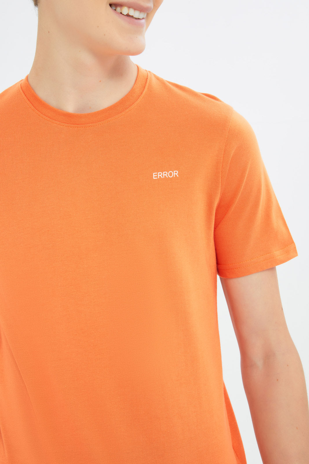 Redtag-Boys-White/Orange-2-Pc-Pack-Short-Sleeve-Tshirt-BSR-T-Shirts,-Category:T-Shirts,-Colour:Assorted,-Deals:New-In,-Event:STRATEGY,-Filter:Senior-Boys-(8-to-14-Yrs),-H1:KWR,-H2:BSR,-H3:TSH,-H4:TSH,-New-In-BSR-APL,-Non-Sale,-Packs,-Promo:STRATEGY,-S23C,-Season:S23C,-Section:Boys-(0-to-14Yrs),-Set:Set-of-2-Senior-Boys-9 to 14 Years