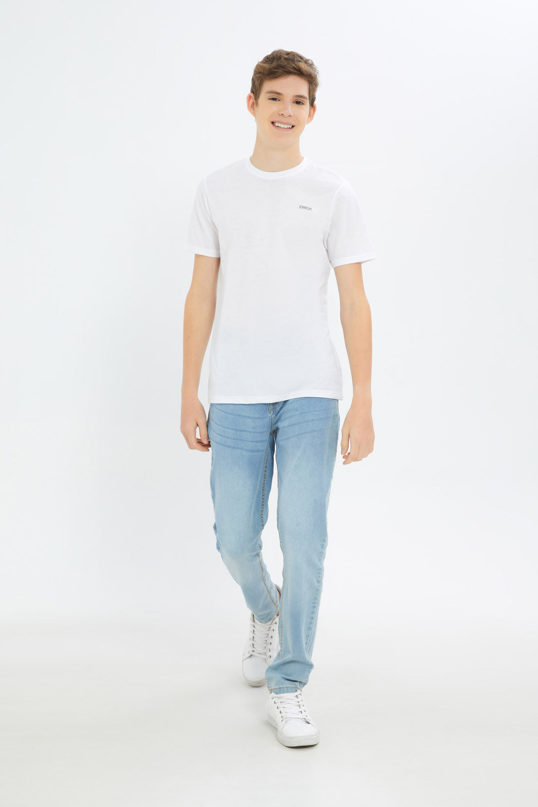 Redtag-Boys-White/Orange-2-Pc-Pack-Short-Sleeve-Tshirt-BSR-T-Shirts,-Category:T-Shirts,-Colour:Assorted,-Deals:New-In,-Event:STRATEGY,-Filter:Senior-Boys-(8-to-14-Yrs),-H1:KWR,-H2:BSR,-H3:TSH,-H4:TSH,-New-In-BSR-APL,-Non-Sale,-Packs,-Promo:STRATEGY,-S23C,-Season:S23C,-Section:Boys-(0-to-14Yrs),-Set:Set-of-2-Senior-Boys-9 to 14 Years