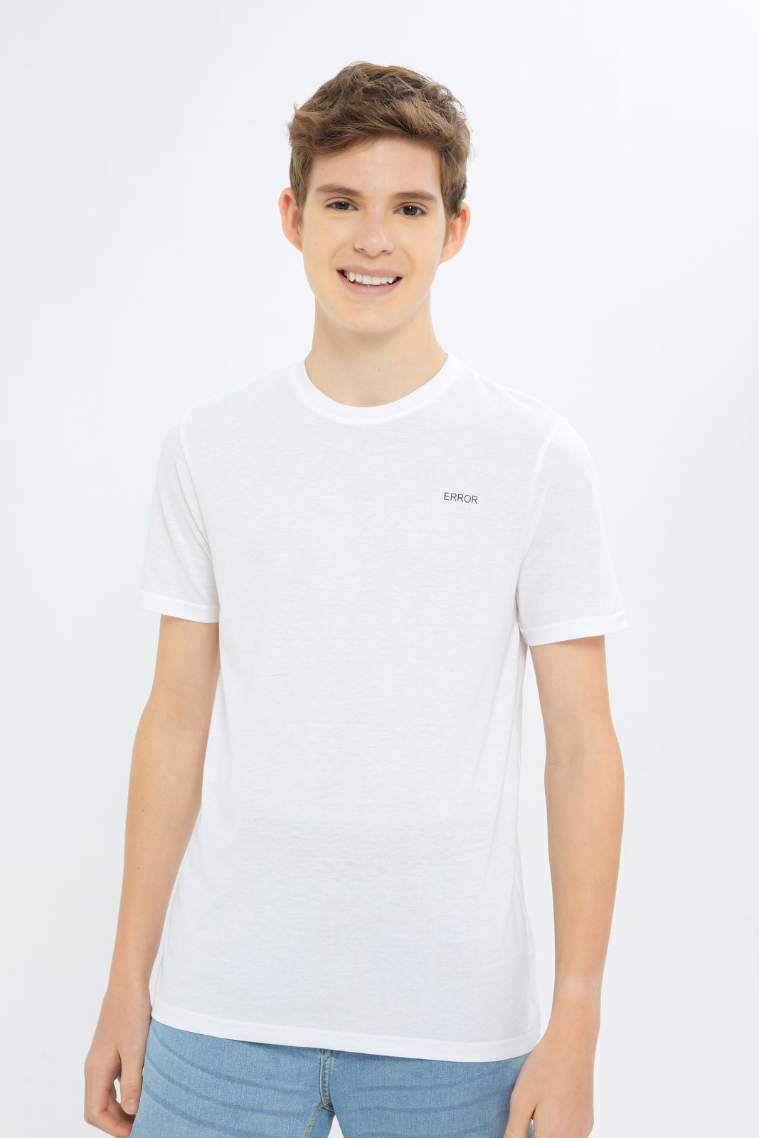 Redtag-Boys-White/Orange-2-Pc-Pack-Short-Sleeve-Tshirt-BSR-T-Shirts,-Category:T-Shirts,-Colour:Assorted,-Deals:New-In,-Event:STRATEGY,-Filter:Senior-Boys-(8-to-14-Yrs),-H1:KWR,-H2:BSR,-H3:TSH,-H4:TSH,-New-In-BSR-APL,-Non-Sale,-Packs,-Promo:STRATEGY,-S23C,-Season:S23C,-Section:Boys-(0-to-14Yrs),-Set:Set-of-2-Senior-Boys-9 to 14 Years
