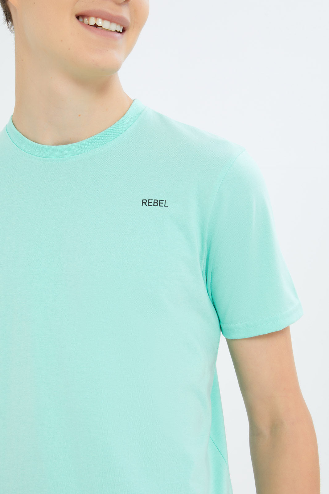 Redtag-Boys-Charcoal-Mel/Mint-2-Pc-Pack-Short-Sleeve-Tshirt-BSR-T-Shirts,-Category:T-Shirts,-Colour:Assorted,-Deals:New-In,-Event:STRATEGY,-Filter:Senior-Boys-(8-to-14-Yrs),-H1:KWR,-H2:BSR,-H3:TSH,-H4:TSH,-New-In-BSR-APL,-Non-Sale,-Packs,-Promo:STRATEGY,-S23C,-Season:S23C,-Section:Boys-(0-to-14Yrs),-Set:Set-of-2-Senior-Boys-9 to 14 Years