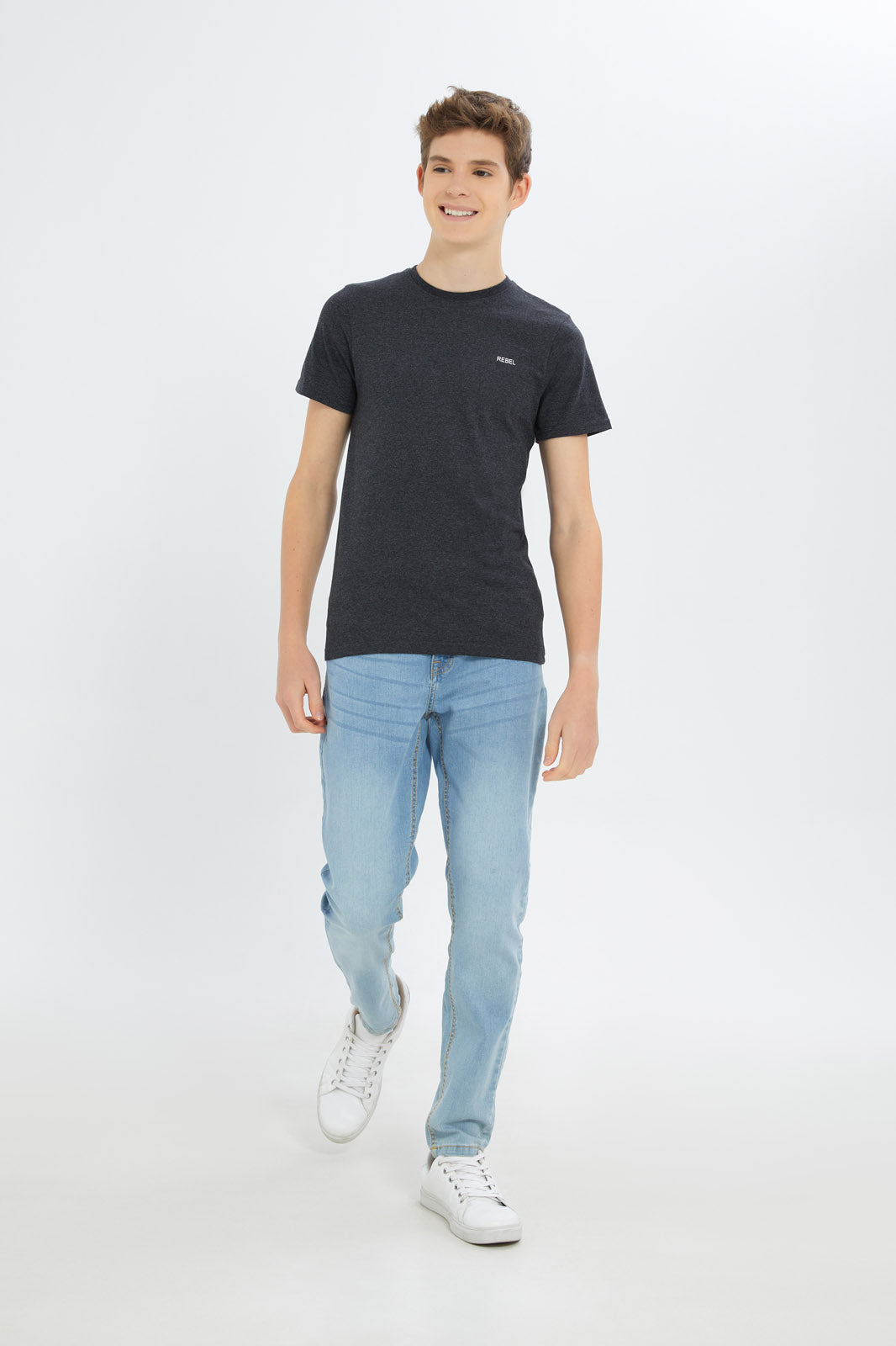 Redtag-Boys-Charcoal-Mel/Mint-2-Pc-Pack-Short-Sleeve-Tshirt-BSR-T-Shirts,-Category:T-Shirts,-Colour:Assorted,-Deals:New-In,-Event:STRATEGY,-Filter:Senior-Boys-(8-to-14-Yrs),-H1:KWR,-H2:BSR,-H3:TSH,-H4:TSH,-New-In-BSR-APL,-Non-Sale,-Packs,-Promo:STRATEGY,-S23C,-Season:S23C,-Section:Boys-(0-to-14Yrs),-Set:Set-of-2-Senior-Boys-9 to 14 Years