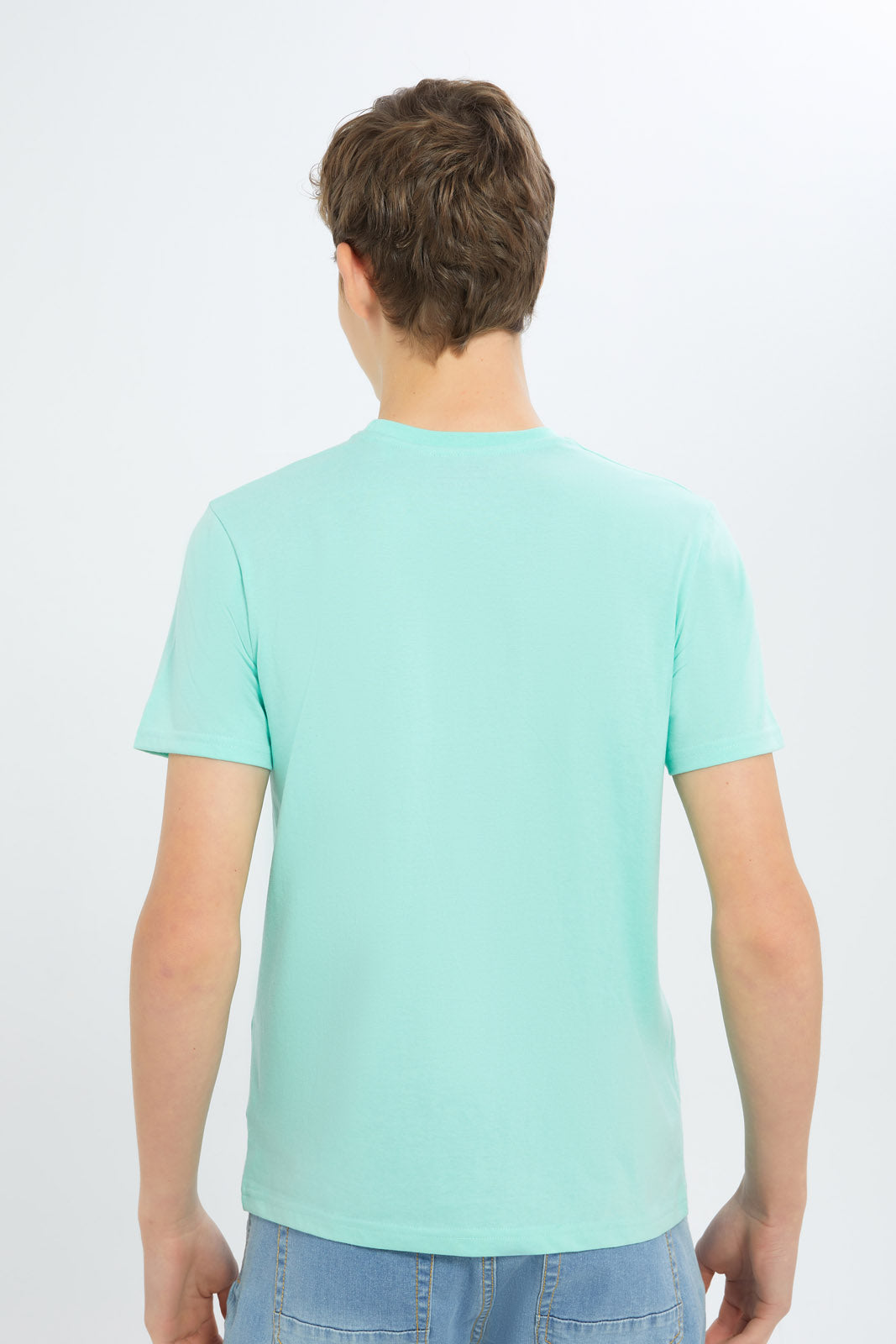 Redtag-Boys-Charcoal-Mel/Mint-2-Pc-Pack-Short-Sleeve-Tshirt-BSR-T-Shirts,-Category:T-Shirts,-Colour:Assorted,-Deals:New-In,-Event:STRATEGY,-Filter:Senior-Boys-(8-to-14-Yrs),-H1:KWR,-H2:BSR,-H3:TSH,-H4:TSH,-New-In-BSR-APL,-Non-Sale,-Packs,-Promo:STRATEGY,-S23C,-Season:S23C,-Section:Boys-(0-to-14Yrs),-Set:Set-of-2-Senior-Boys-9 to 14 Years