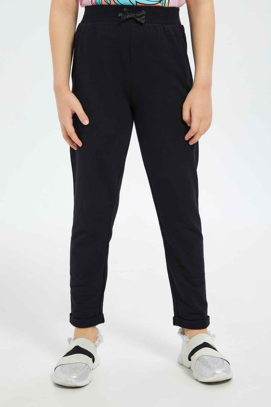 Redtag-Girls-Black-Jogger-Pants-Category:Joggers,-Colour:Black,-Deals:New-In,-Filter:Girls-(2-to-8-Yrs),-GIR-Joggers,-New-In-GIR-APL,-Non-Sale,-S23B,-Section:Girls-(0-to-14Yrs),-TBL-Girls-2 to 8 Years