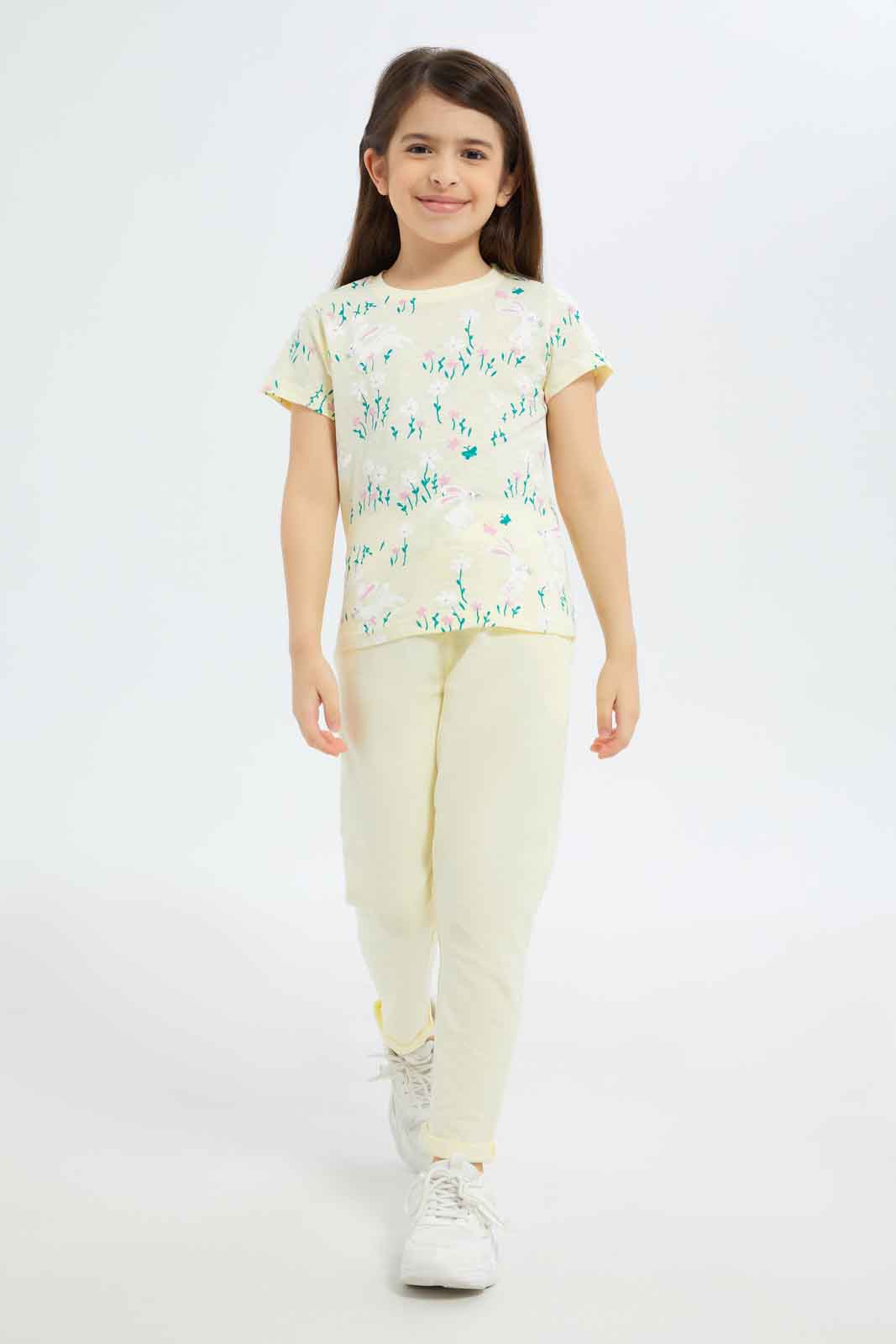 Redtag-Girls-Yellow-Jogger-Pants-Category:Joggers,-Colour:Yellow,-Deals:New-In,-Filter:Girls-(2-to-8-Yrs),-GIR-Joggers,-New-In-GIR-APL,-Non-Sale,-S23B,-Section:Girls-(0-to-14Yrs),-TBL-Girls-2 to 8 Years