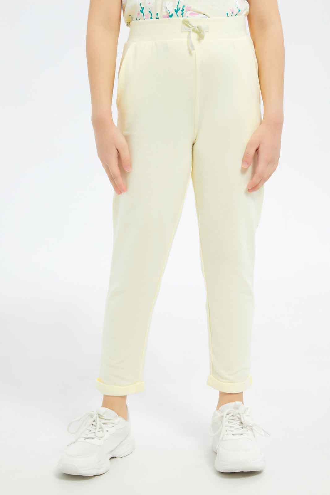 Redtag-Girls-Yellow-Jogger-Pants-Category:Joggers,-Colour:Yellow,-Deals:New-In,-Filter:Girls-(2-to-8-Yrs),-GIR-Joggers,-New-In-GIR-APL,-Non-Sale,-S23B,-Section:Girls-(0-to-14Yrs),-TBL-Girls-2 to 8 Years