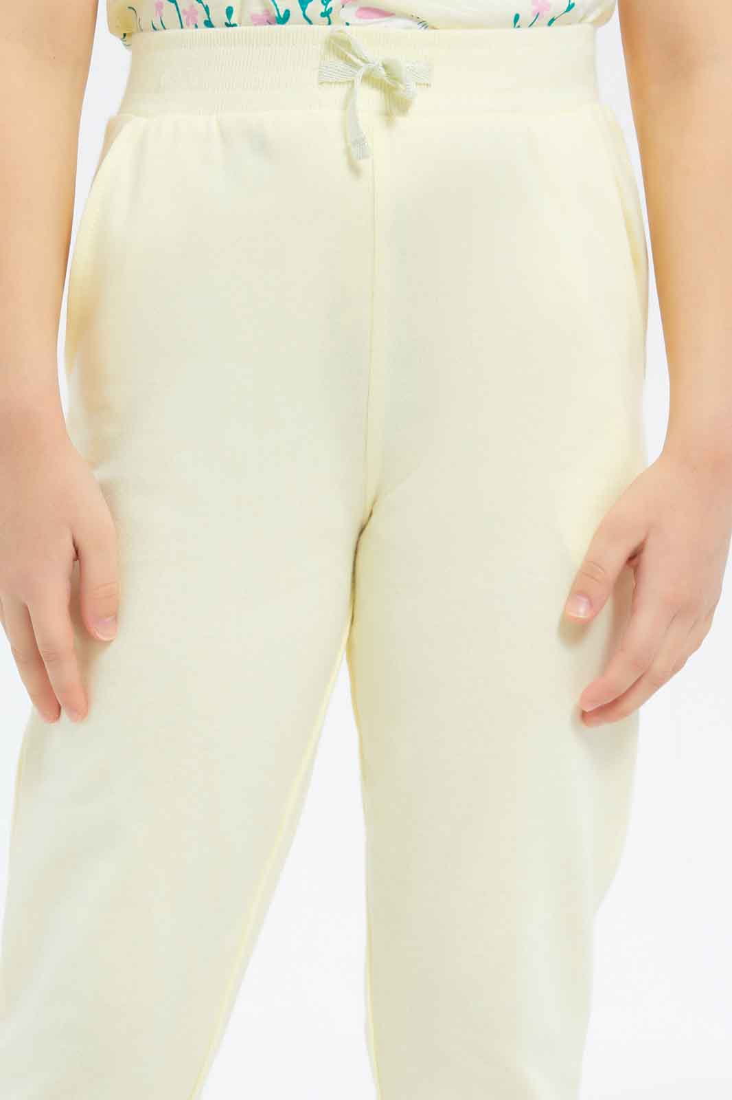 Redtag-Girls-Yellow-Jogger-Pants-Category:Joggers,-Colour:Yellow,-Deals:New-In,-Filter:Girls-(2-to-8-Yrs),-GIR-Joggers,-New-In-GIR-APL,-Non-Sale,-S23B,-Section:Girls-(0-to-14Yrs),-TBL-Girls-2 to 8 Years