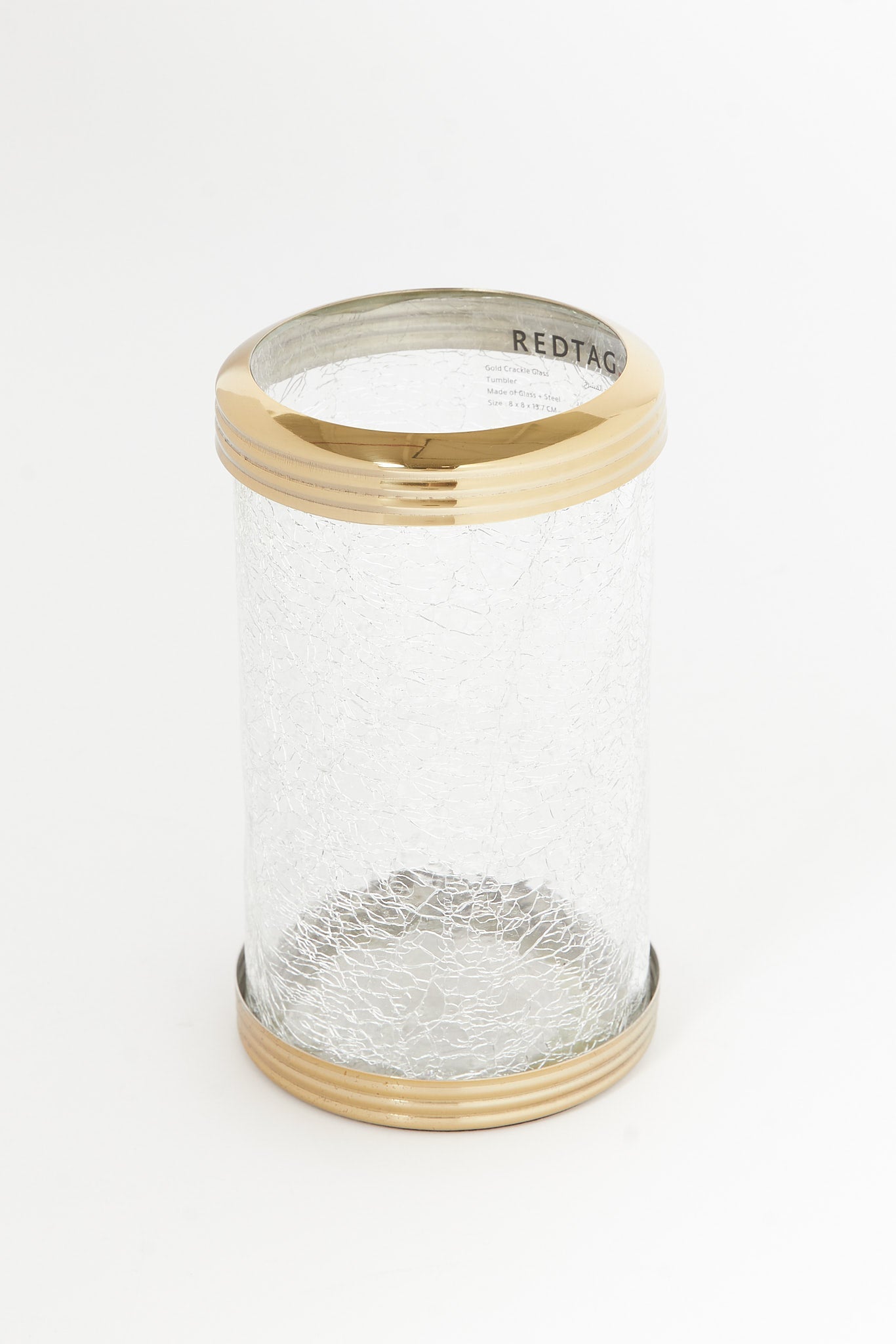 Redtag-Gold-Crackle-Glass-Tumbler-Category:Bathroom-Accessories,-Colour:Gold,-Deals:New-In,-Filter:Home-Bathroom,-H1:HMW,-H2:BAC,-H3:BCE,-H4:BAE,-HMW-BAC-Bath-Accessories,-New-In-HMW-BAC,-Non-Sale,-S23B,-Season:S23B,-Section:Homewares-Home-Bathroom-