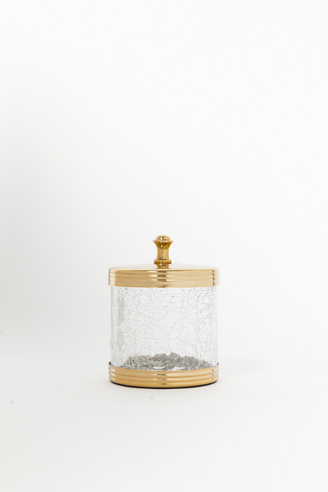 Redtag-Gold-Crackle-Glass-Cotton-Jar-Category:Bathroom-Accessories,-Colour:Gold,-Deals:New-In,-Filter:Home-Bathroom,-H1:HMW,-H2:BAC,-H3:BCE,-H4:BAE,-HMW-BAC-Bath-Accessories,-New-In-HMW-BAC,-Non-Sale,-S23B,-Season:S23B,-Section:Homewares-Home-Bathroom-