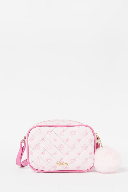 Redtag-Pink-Character-Embellished-Cross-Body-Bag-Category:Purse,-Colour:Pink,-Filter:Girls-Accessories,-GIR-Bags,-H1:ACC,-H2:GIR,-H3:GIA,-H4:HBG,-New-In,-New-In-GIR-ACC,-Non-Sale,-S23B,-Season:S23B,-Section:Girls-(0-to-14Yrs)-Girls-
