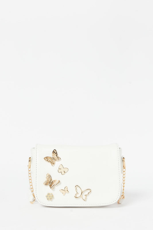 Redtag-White-Embellished-Crossbody-Bag-Category:Purse,-Colour:White,-Filter:Girls-Accessories,-GIR-Bags,-H1:ACC,-H2:GIR,-H3:GIA,-H4:HBG,-New-In,-New-In-GIR-ACC,-Non-Sale,-S23B,-Season:S23B,-Section:Girls-(0-to-14Yrs)-Girls-