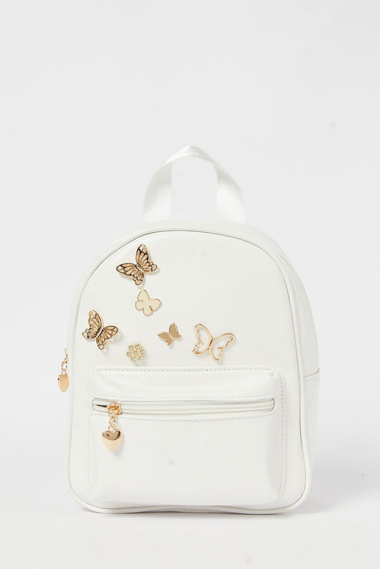 Redtag-White-Backpack-Category:Bags,-Colour:White,-Filter:Girls-Accessories,-GIR-Bags,-H1:ACC,-H2:GIR,-H3:GIA,-H4:HBG,-New-In,-New-In-GIR-ACC,-Non-Sale,-S23B,-Season:S23B,-Section:Girls-(0-to-14Yrs)-Girls-
