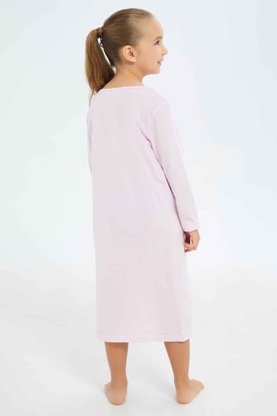 Redtag-Girls-Pink-Panda-Night-Shirt-Category:Nightshirts,-CHA,-Colour:Apricot,-Deals:New-In,-Filter:Girls-(2-to-8-Yrs),-GIR-Nightshirts,-New-In-GIR-APL,-Non-Sale,-S23A,-Section:Girls-(0-to-14Yrs)-Girls-2 to 8 Years