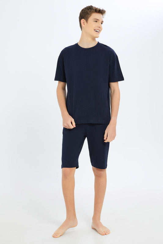 Redtag-Boys-Navy-Oversize-Basic-Set-BSR-Casual-Sets,-Category:Casual-Sets,-Colour:Navy,-Deals:New-In,-Filter:Senior-Boys-(8-to-14-Yrs),-New-In-BSR-APL,-Non-Sale,-S23B,-Section:Boys-(0-to-14Yrs),-VLM--