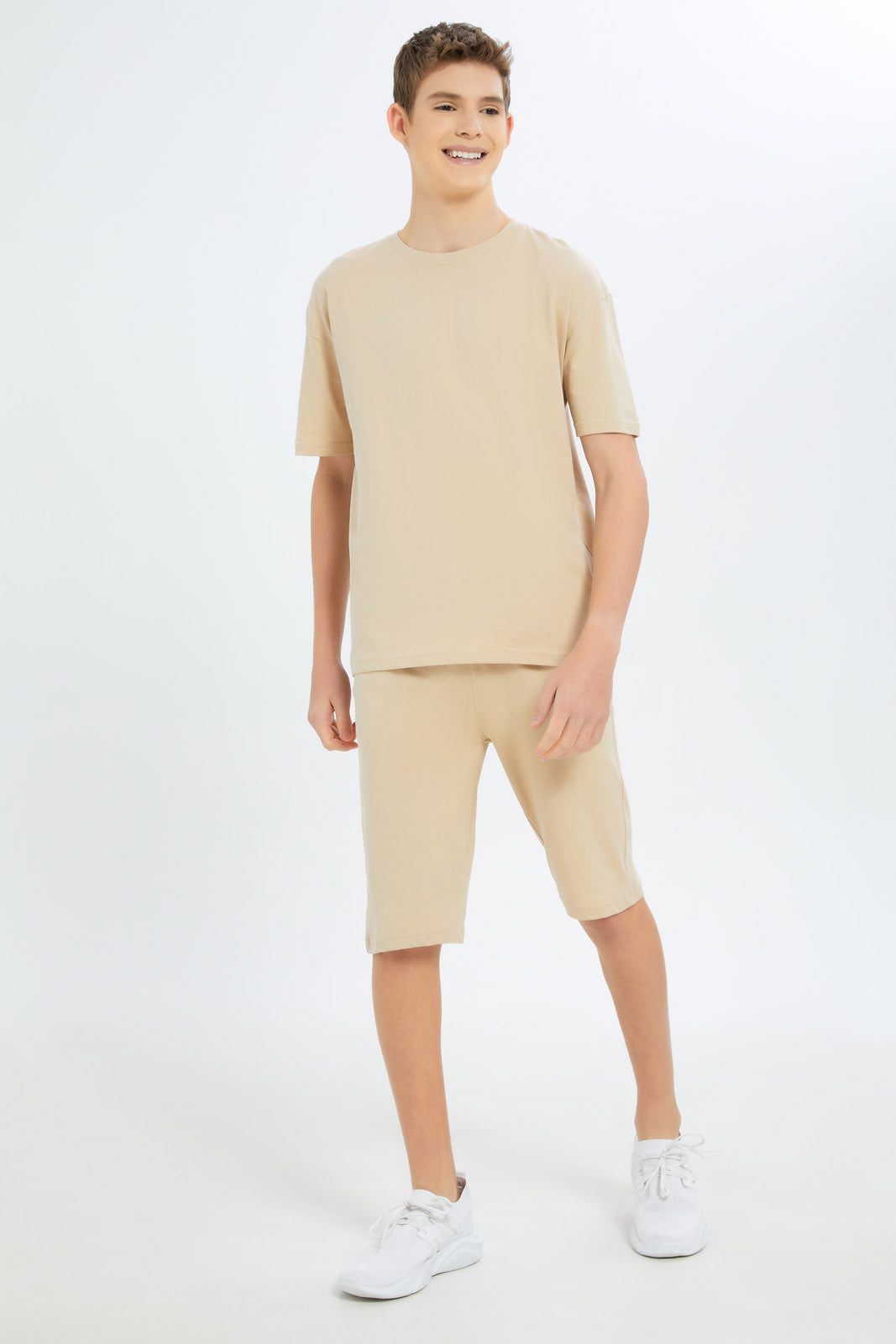 Redtag-Boys-Beige-Oversize-Basic-Set-BSR-Casual-Sets,-Category:Casual-Sets,-Colour:Beige,-Deals:New-In,-Filter:Senior-Boys-(8-to-14-Yrs),-New-In-BSR-APL,-Non-Sale,-S23B,-Section:Boys-(0-to-14Yrs),-VLM--