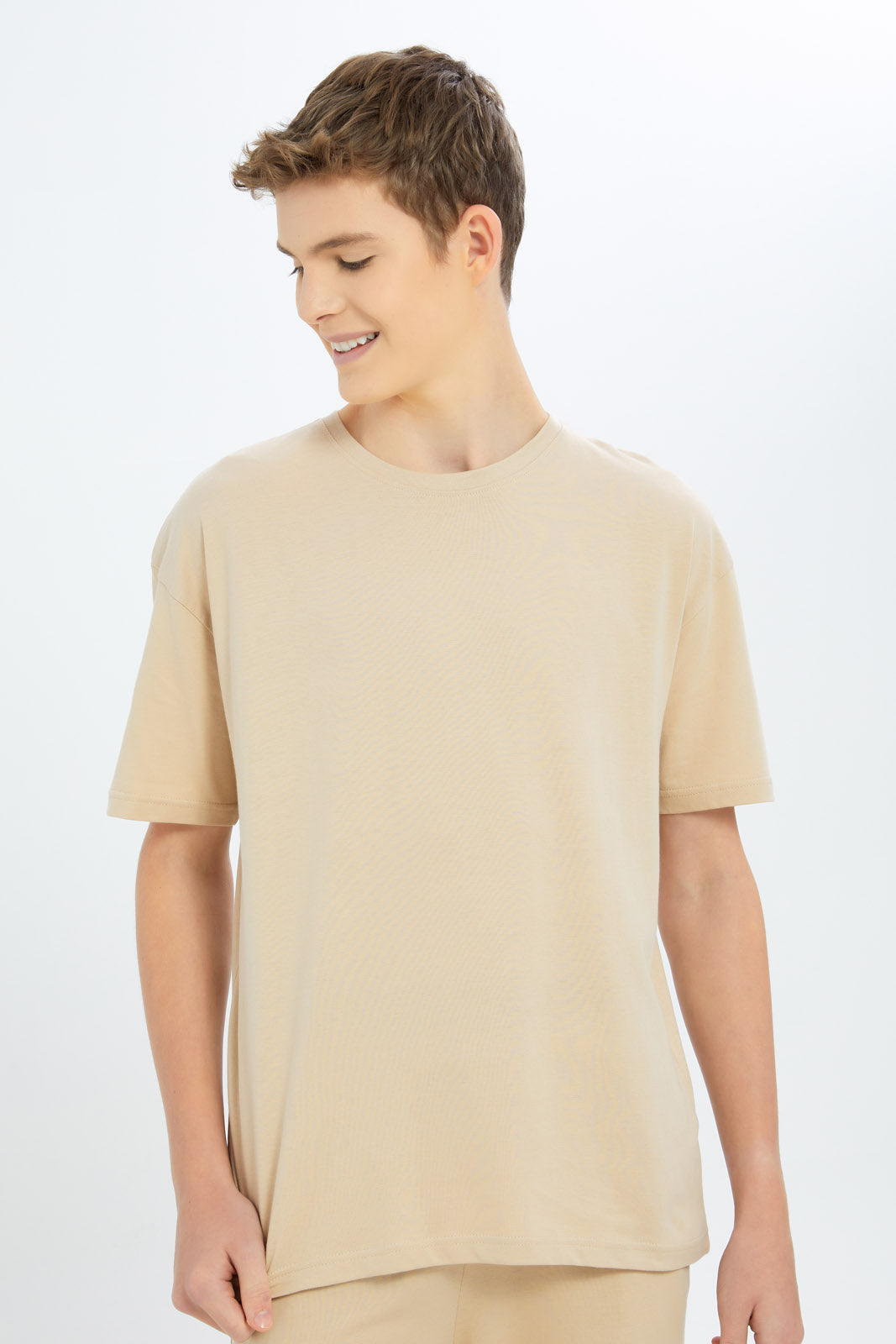 Redtag-Boys-Beige-Oversize-Basic-Set-BSR-Casual-Sets,-Category:Casual-Sets,-Colour:Beige,-Deals:New-In,-Filter:Senior-Boys-(8-to-14-Yrs),-New-In-BSR-APL,-Non-Sale,-S23B,-Section:Boys-(0-to-14Yrs),-VLM--
