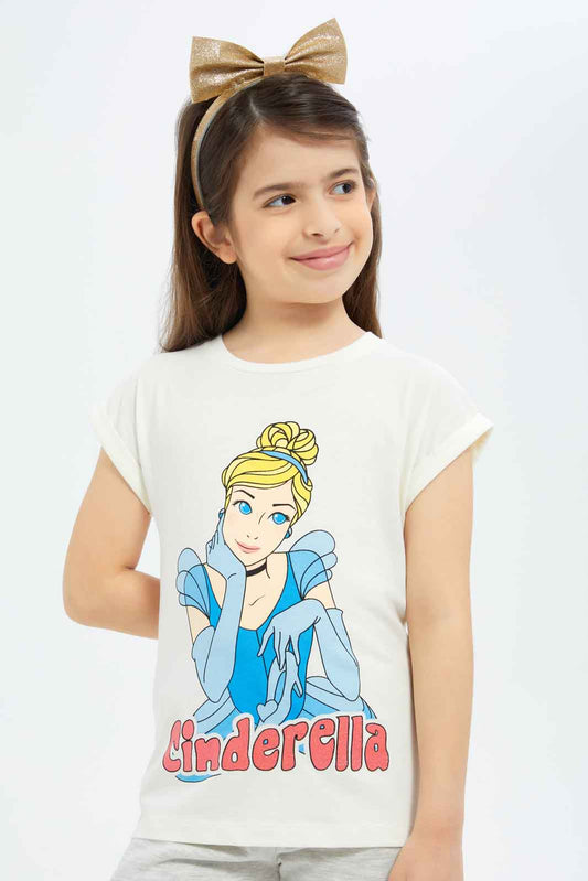 Redtag-Girls-Cream-Cincerella-Tshirt-Category:T-Shirts,-CHA,-Colour:Cream,-Deals:New-In,-Filter:Girls-(2-to-8-Yrs),-GIR-T-Shirts,-New-In-GIR-APL,-Non-Sale,-S23B,-Section:Girls-(0-to-14Yrs),-TBL-Girls-2 to 8 Years
