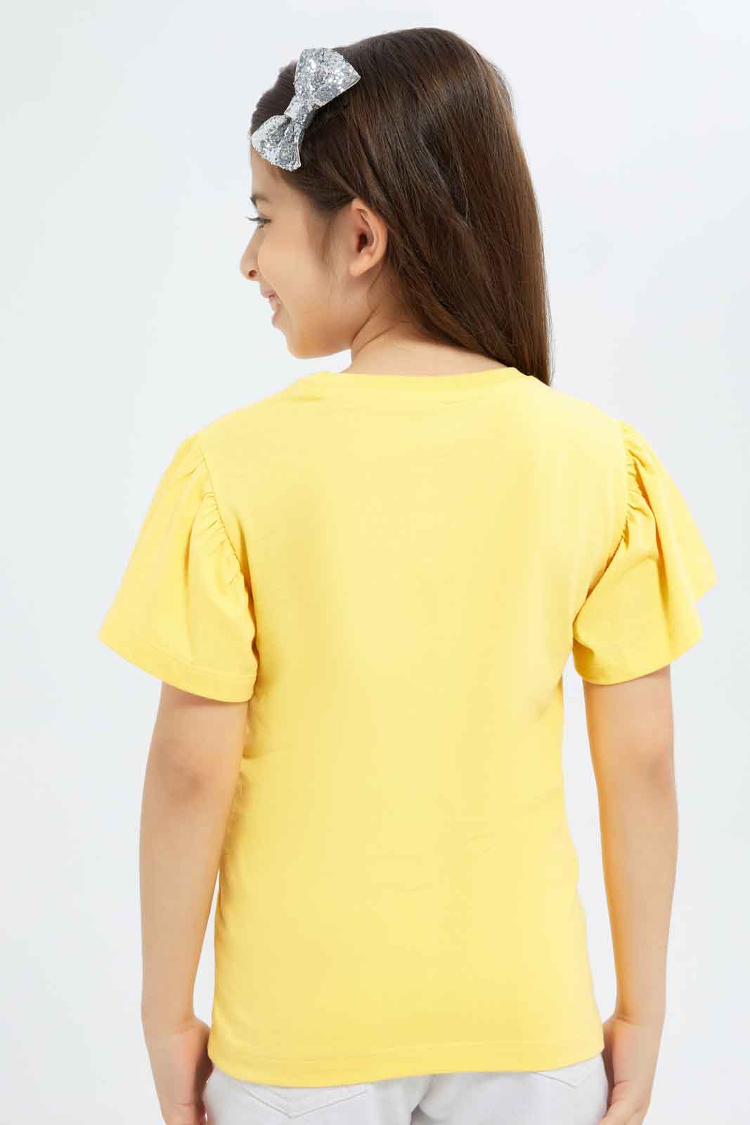 Redtag-Girls-Yellow-Hello-Kitty-Tshirt-Category:T-Shirts,-CHA,-Colour:Yellow,-Deals:New-In,-Filter:Girls-(2-to-8-Yrs),-GIR-T-Shirts,-New-In-GIR-APL,-Non-Sale,-S23B,-Section:Girls-(0-to-14Yrs),-TBL-Girls-2 to 8 Years