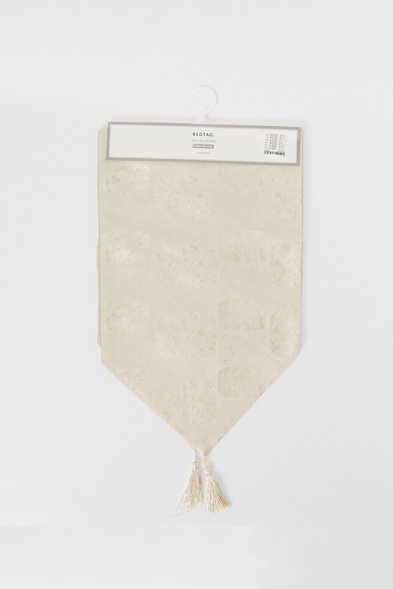 Redtag-Beige-Jacquard-Table-Runner-Category:Table-Linen,-Colour:Beige,-Deals:New-In,-Filter:Home-Dining,-H1:HMW,-H2:DIN,-H3:KIS,-H4:TLN,-HMW-DIN-Kitchen-Accessories,-New-In-HMW-DIN,-Non-Sale,-S23B,-Season:S23B,-Section:Homewares-Home-Dining-