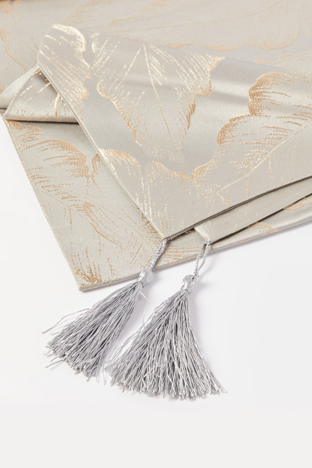 Grey Jacquard Table Runner